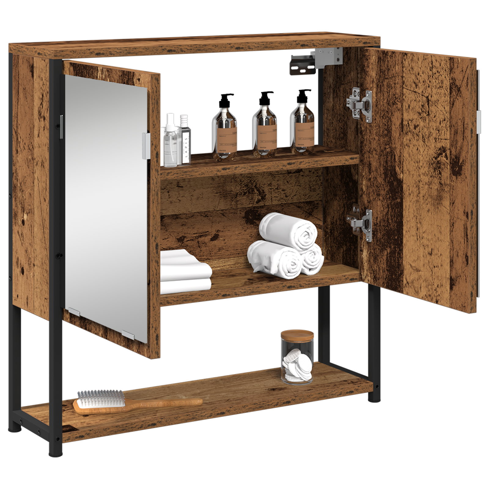 Bathroom Mirror Cabinet Old Wood 60x16x60 cm Engineered Wood - Image 3