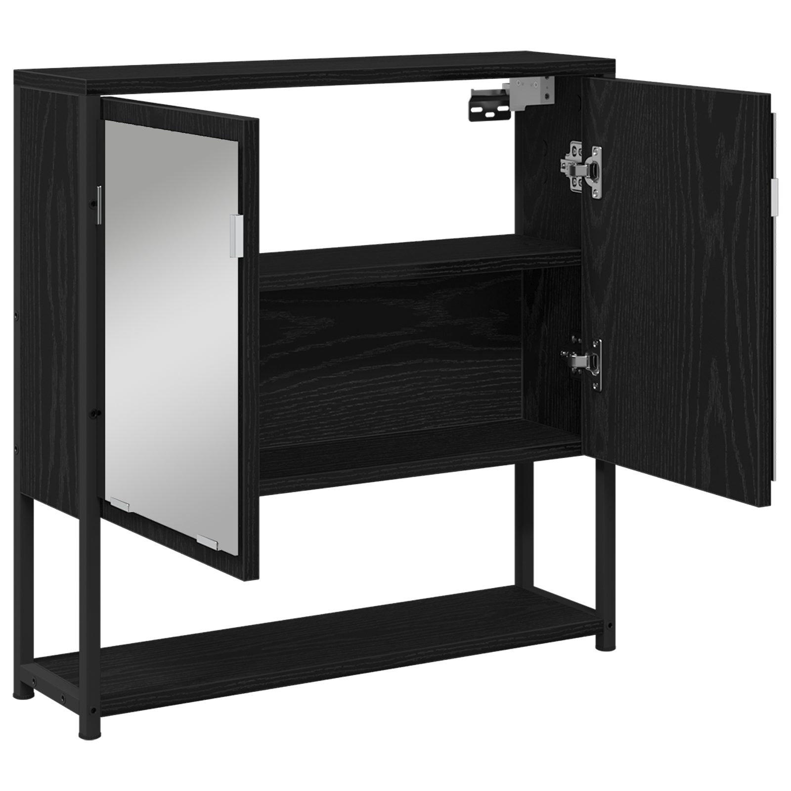 Bathroom Mirror Cabinet Black Oak 60x16x60 cm Engineered Wood - Image 5
