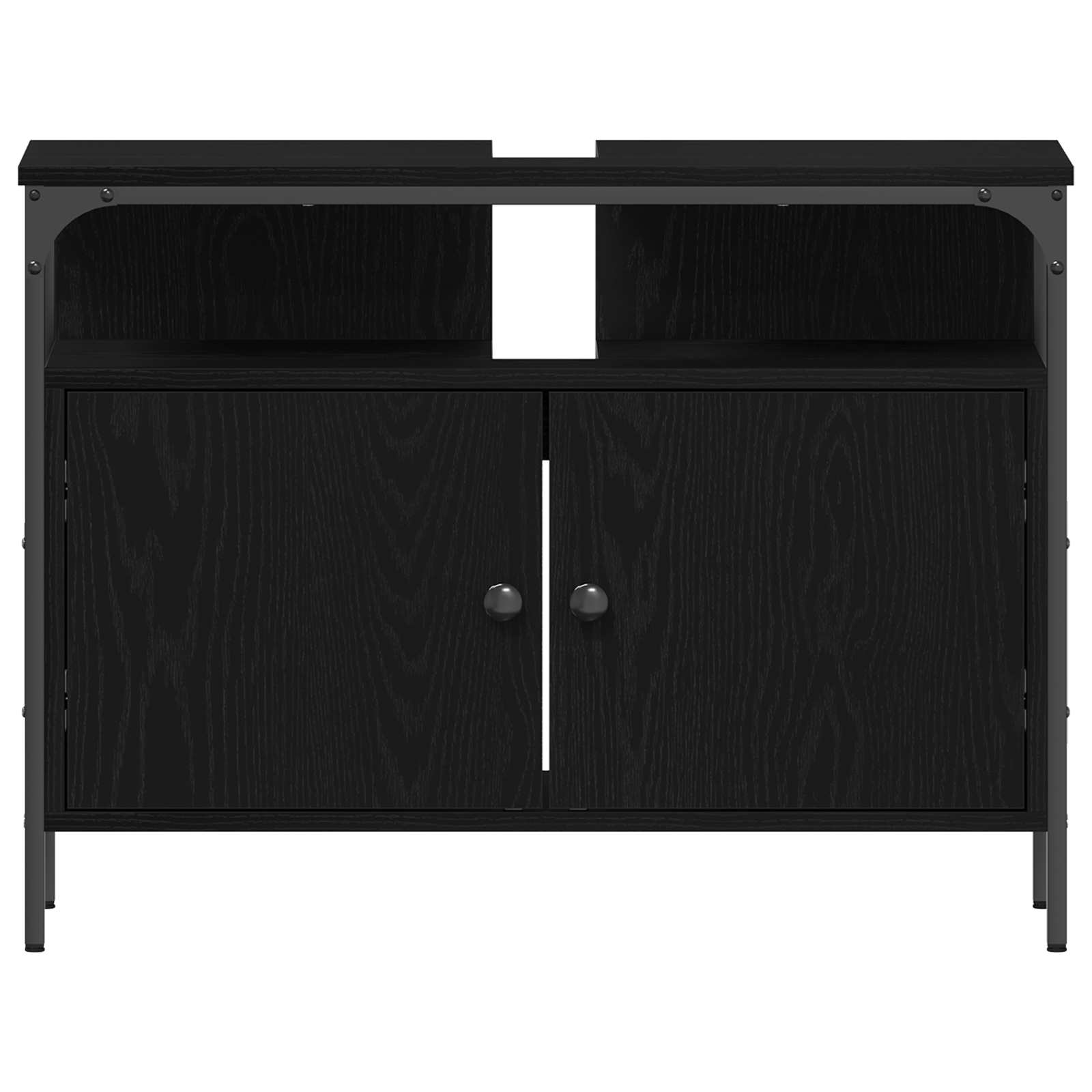 Bathroom Sink Cabinet Black Oak 80x30x60 cm Engineered Wood - Image 6