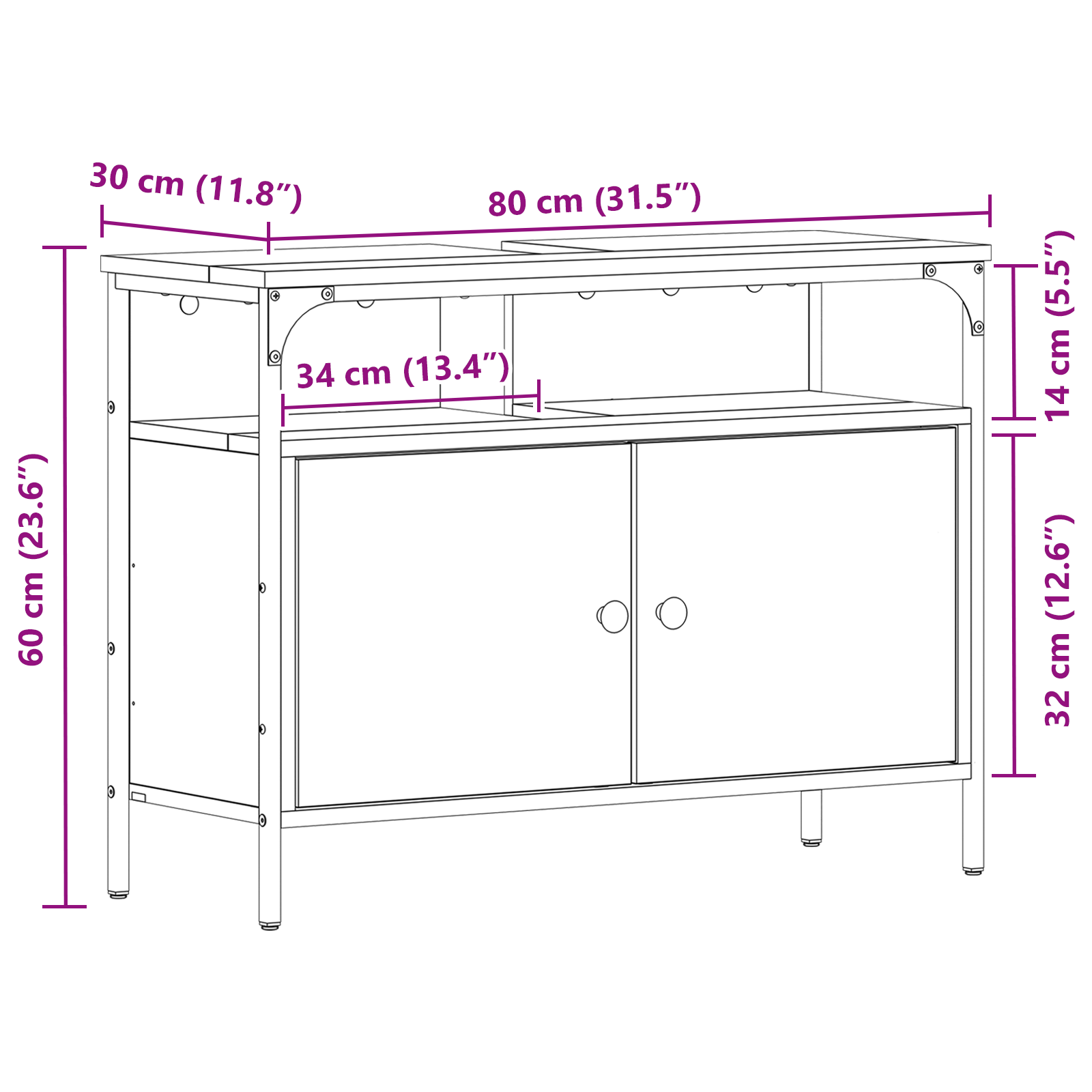 Bathroom Sink Cabinet Black Oak 80x30x60 cm Engineered Wood - Image 11