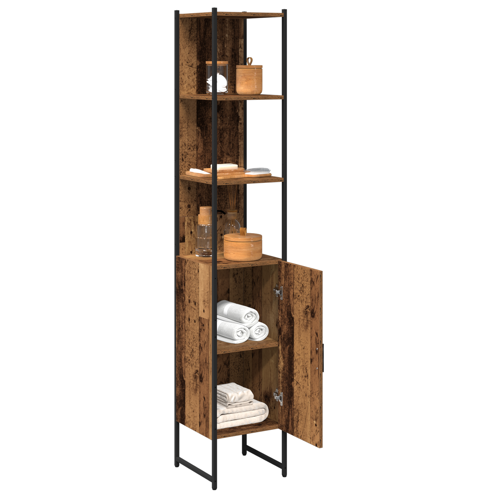 Thumbnail - vidaXL Badschrank Altholz 33x33x185,5 cm Holzwerkstoff