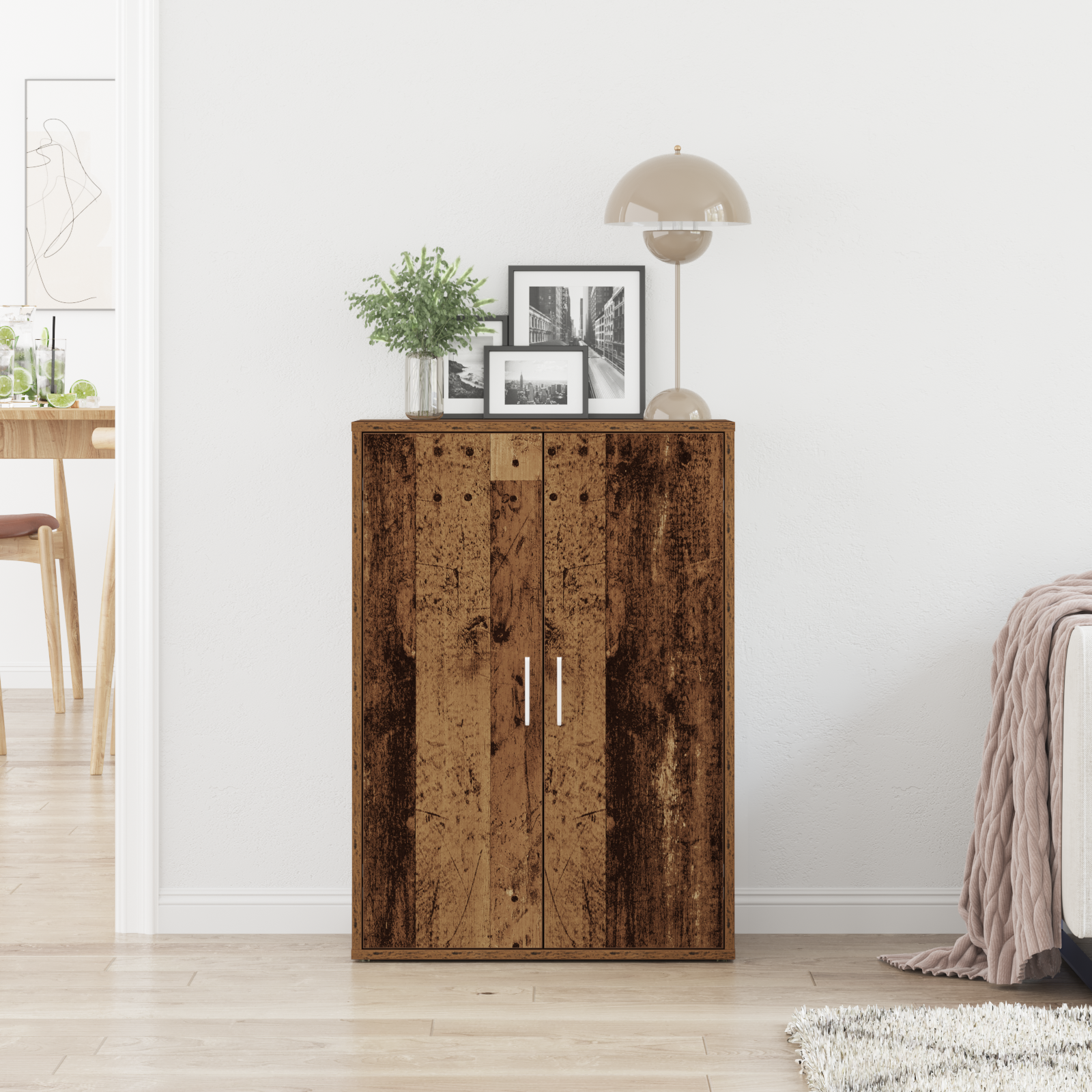 Sideboard Old Wood 60x31x84 cm Engineered Wood - Image 4