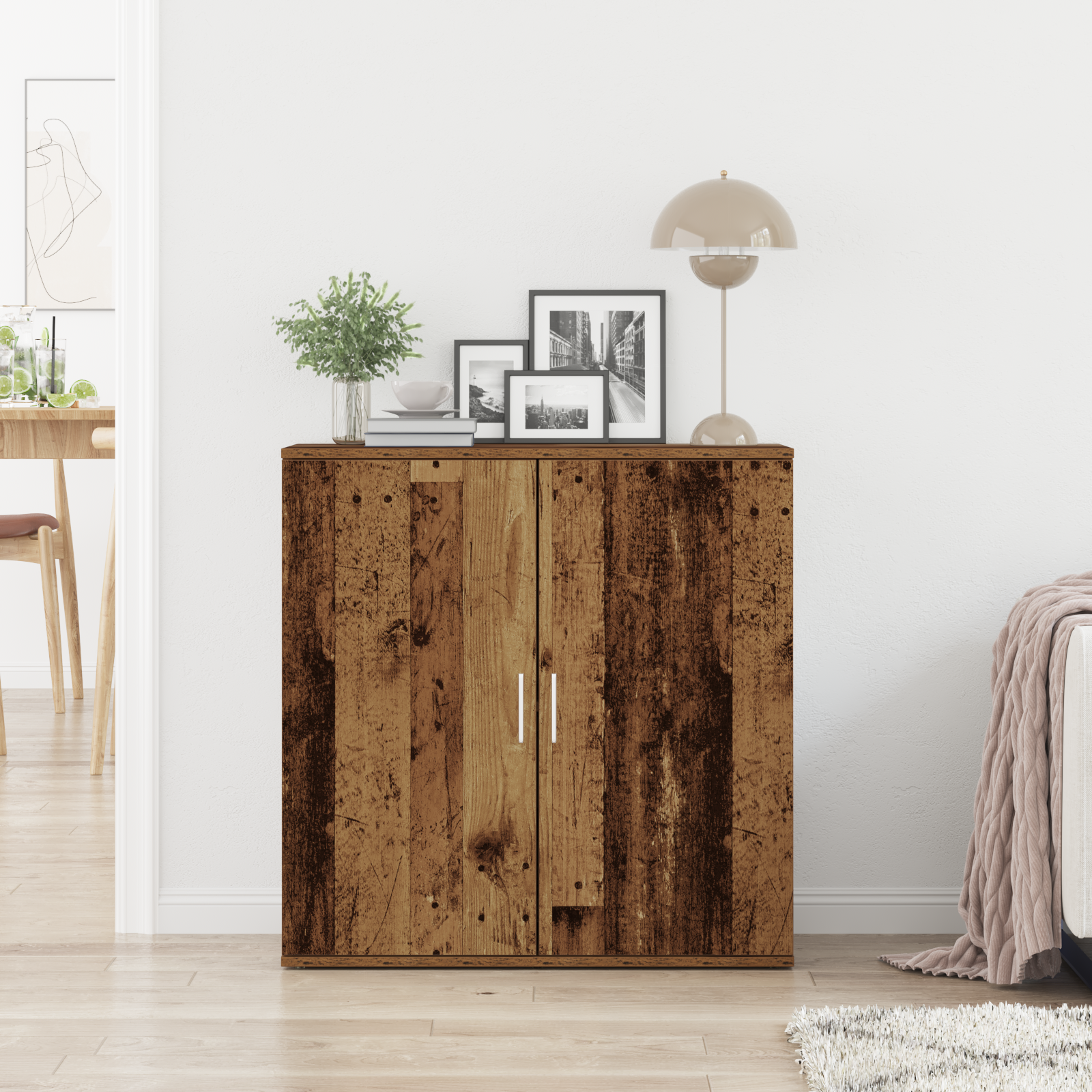 Sideboard Old Wood 79x38x80 cm Engineered Wood - Image 4