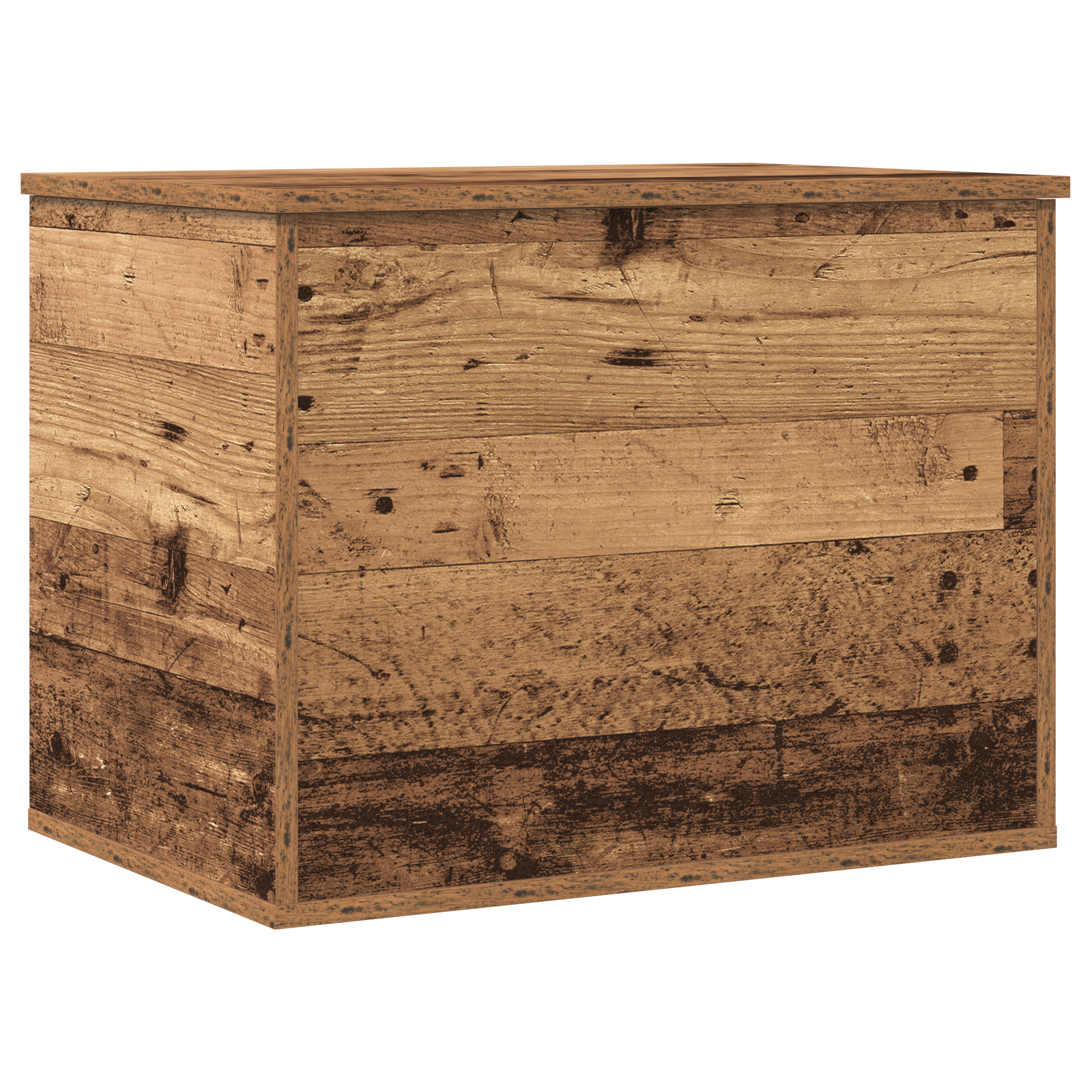 Storage Box with Lid Old Wood 60x42x46 cm Engineered Wood - Image 2