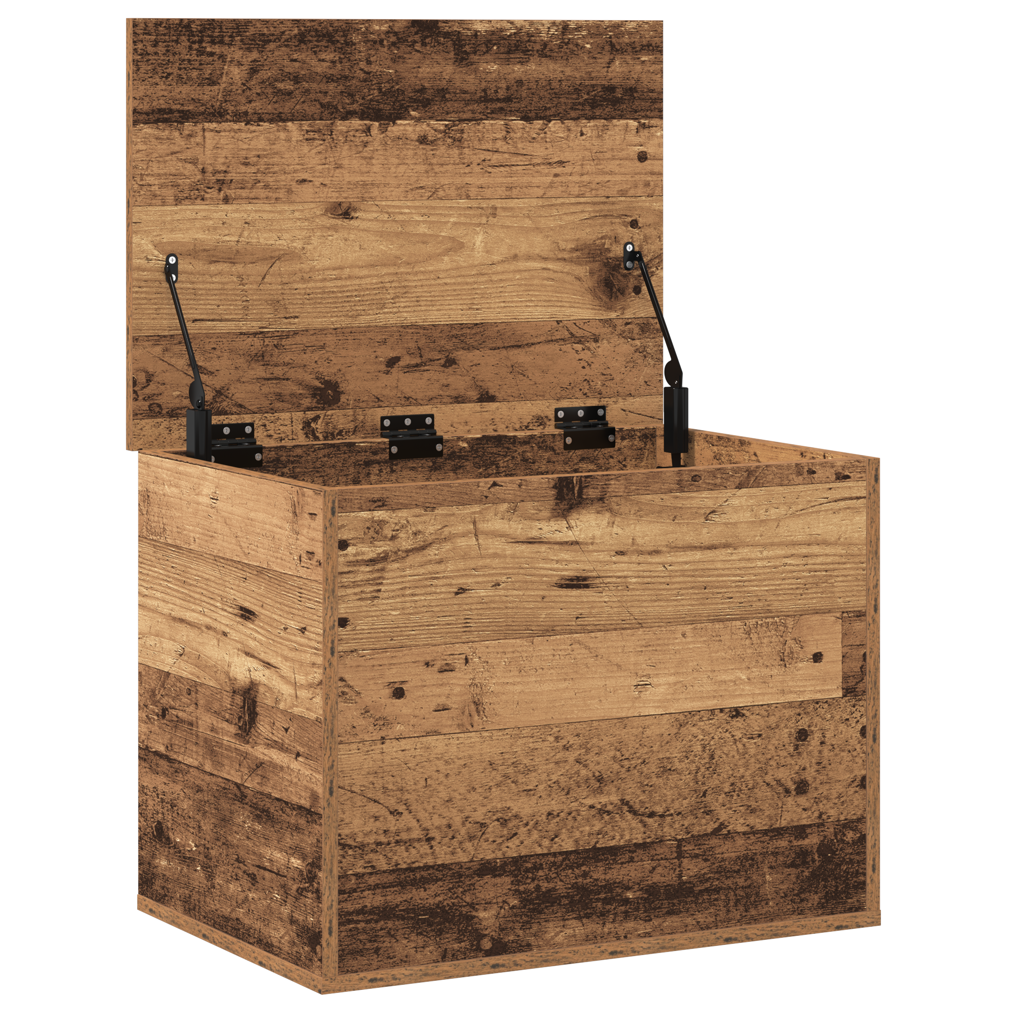 Storage Box with Lid Old Wood 60x42x46 cm Engineered Wood - Image 5