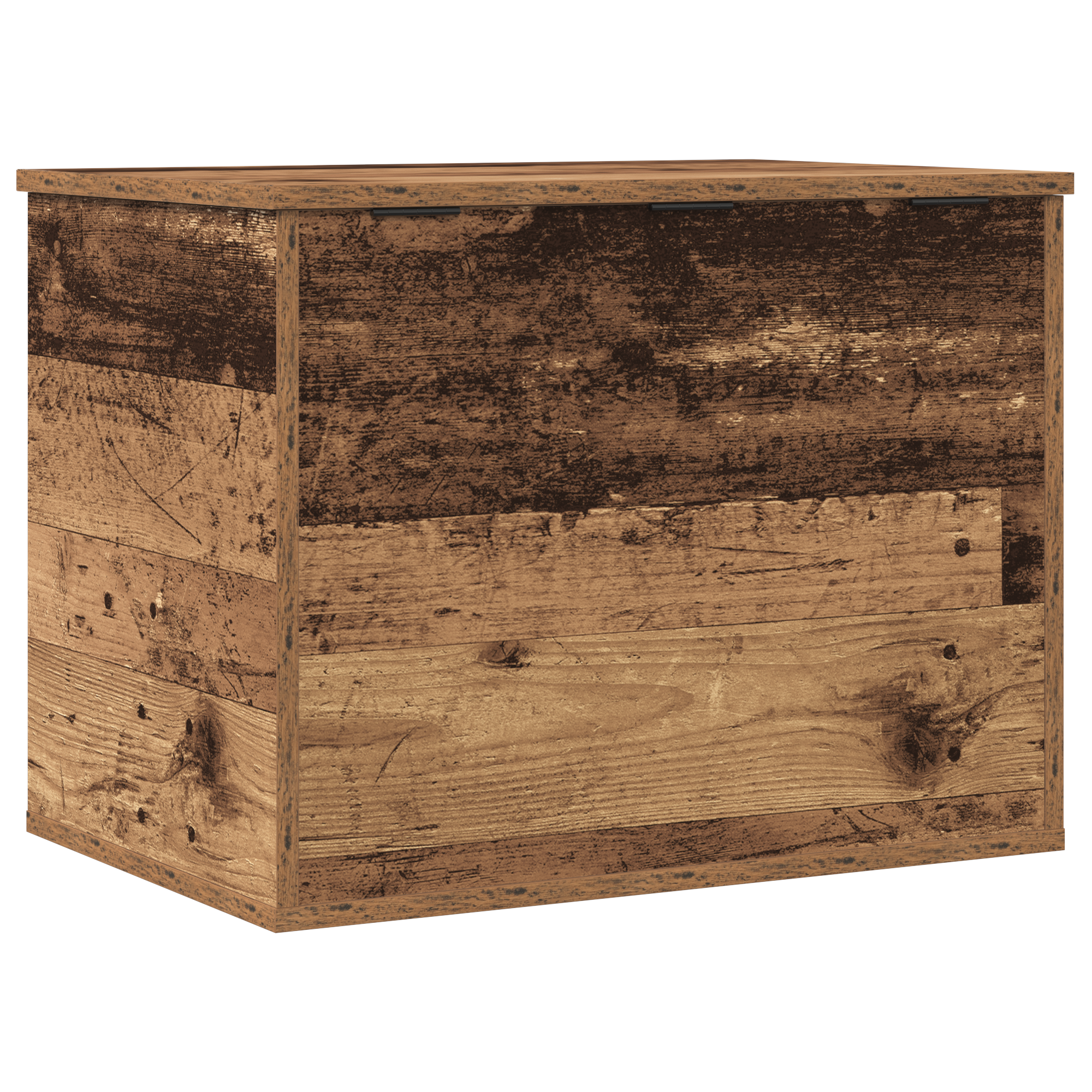 Storage Box with Lid Old Wood 60x42x46 cm Engineered Wood - Image 8
