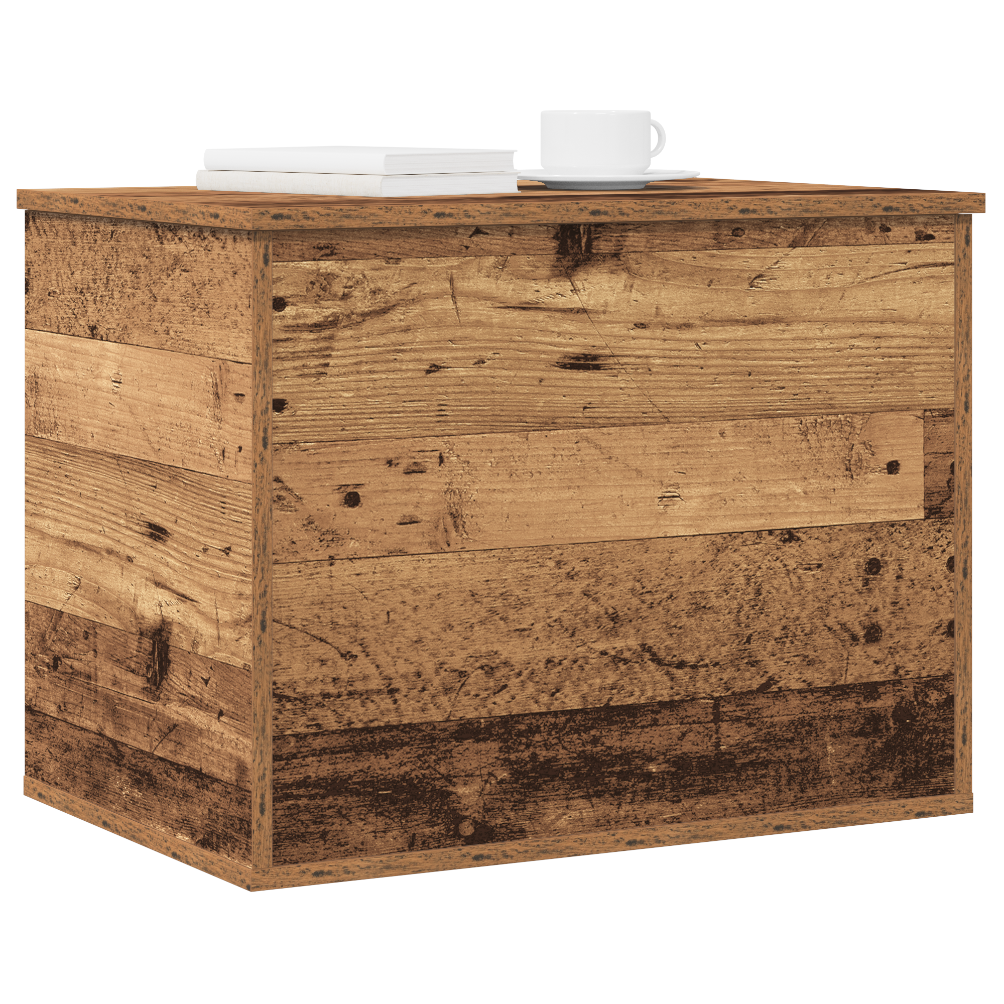 Storage Box with Lid Old Wood 60x42x46 cm Engineered Wood - Image 3