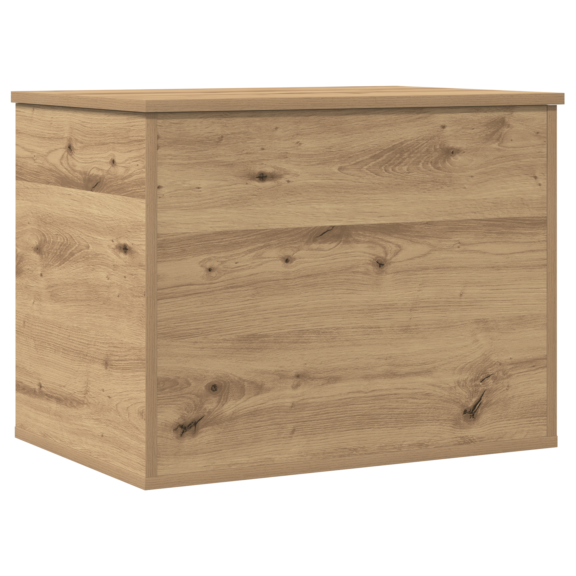 Storage Box with Lid Artisan Oak 60x42x46 cm Engineered Wood - Image 2