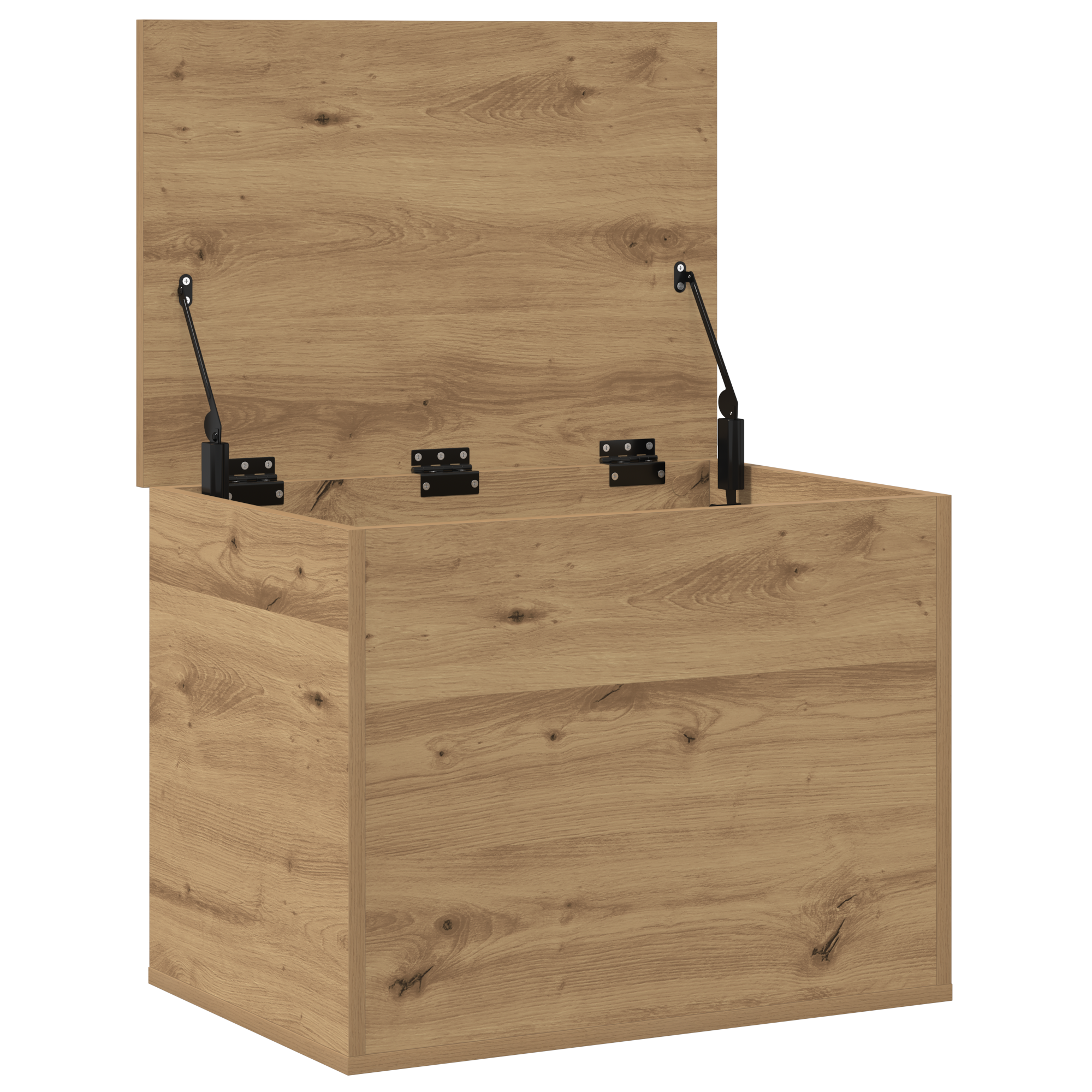 Storage Box with Lid Artisan Oak 60x42x46 cm Engineered Wood - Image 5