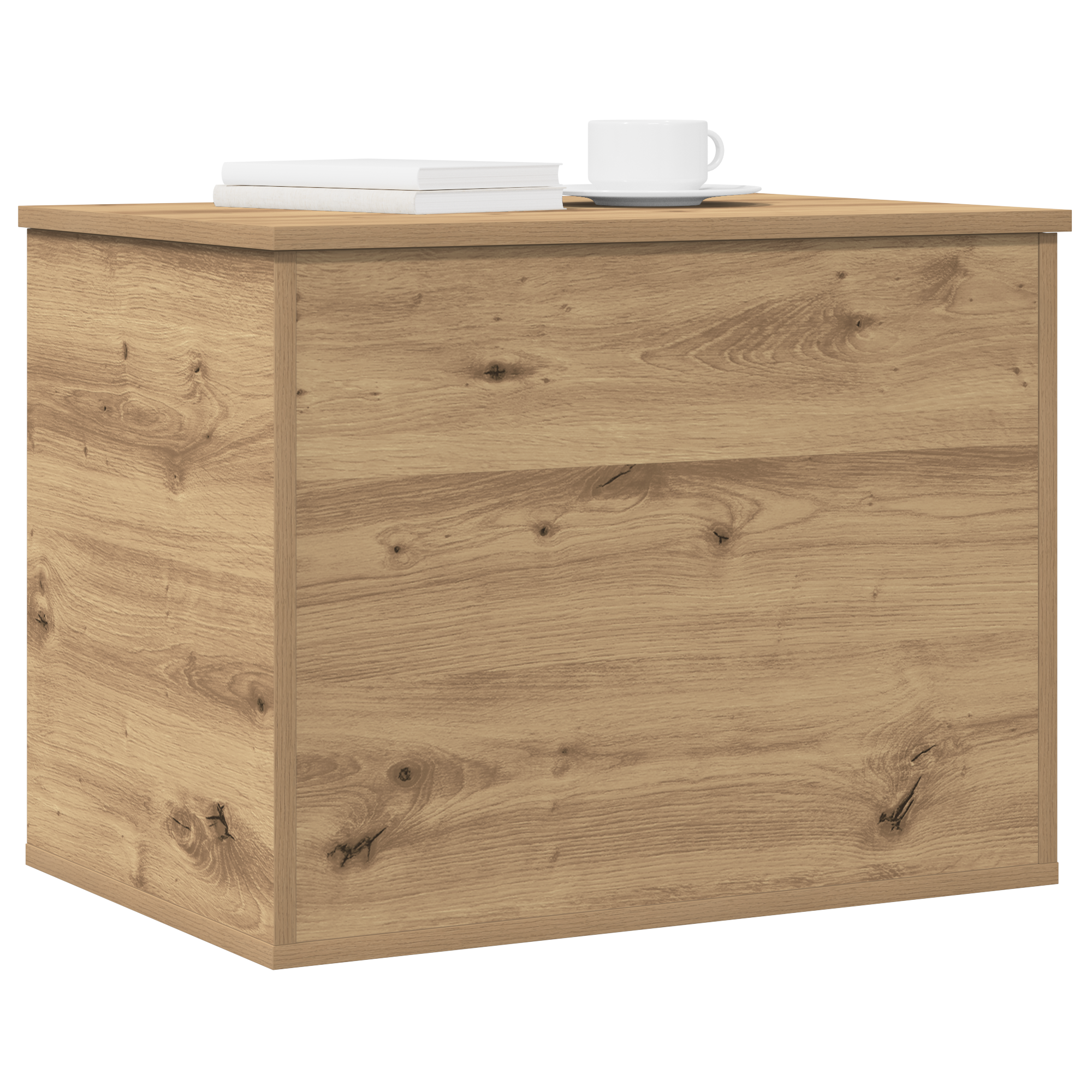 Storage Box with Lid Artisan Oak 60x42x46 cm Engineered Wood - Image 3