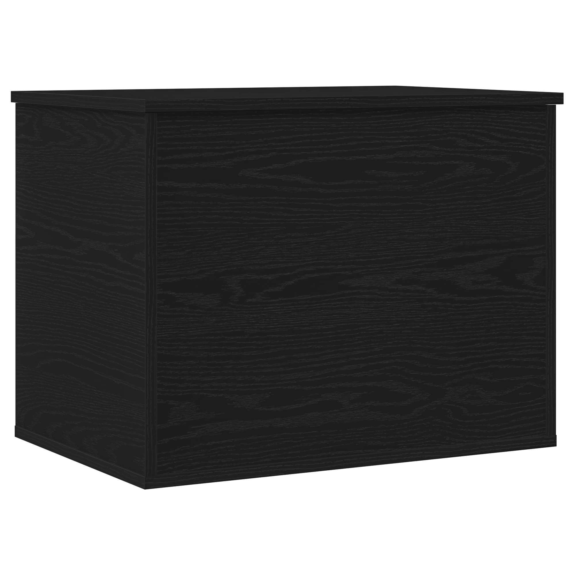 Storage Box with Lid Black Oak 60x42x46 cm Engineered Wood - Image 2