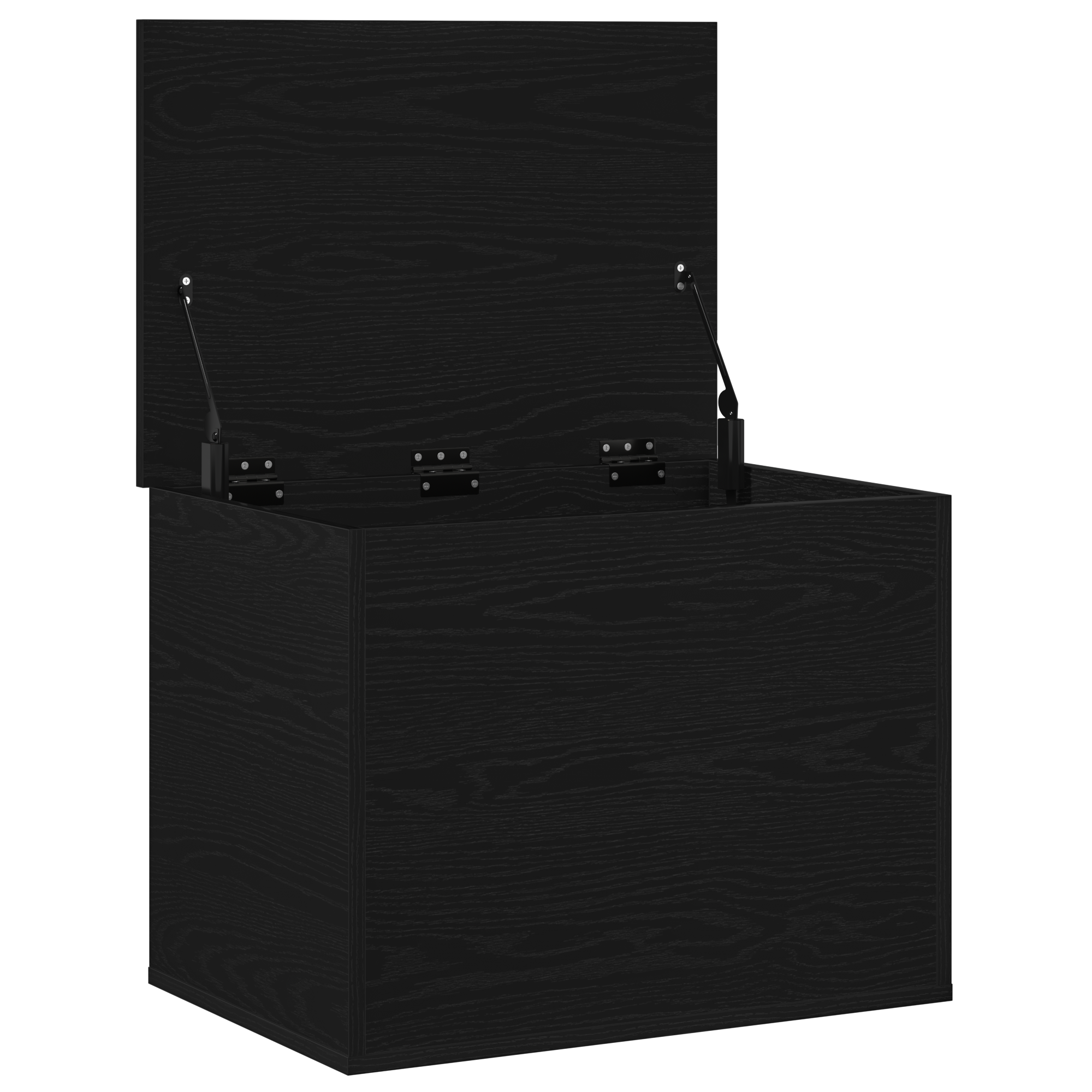 Storage Box with Lid Black Oak 60x42x46 cm Engineered Wood - Image 5