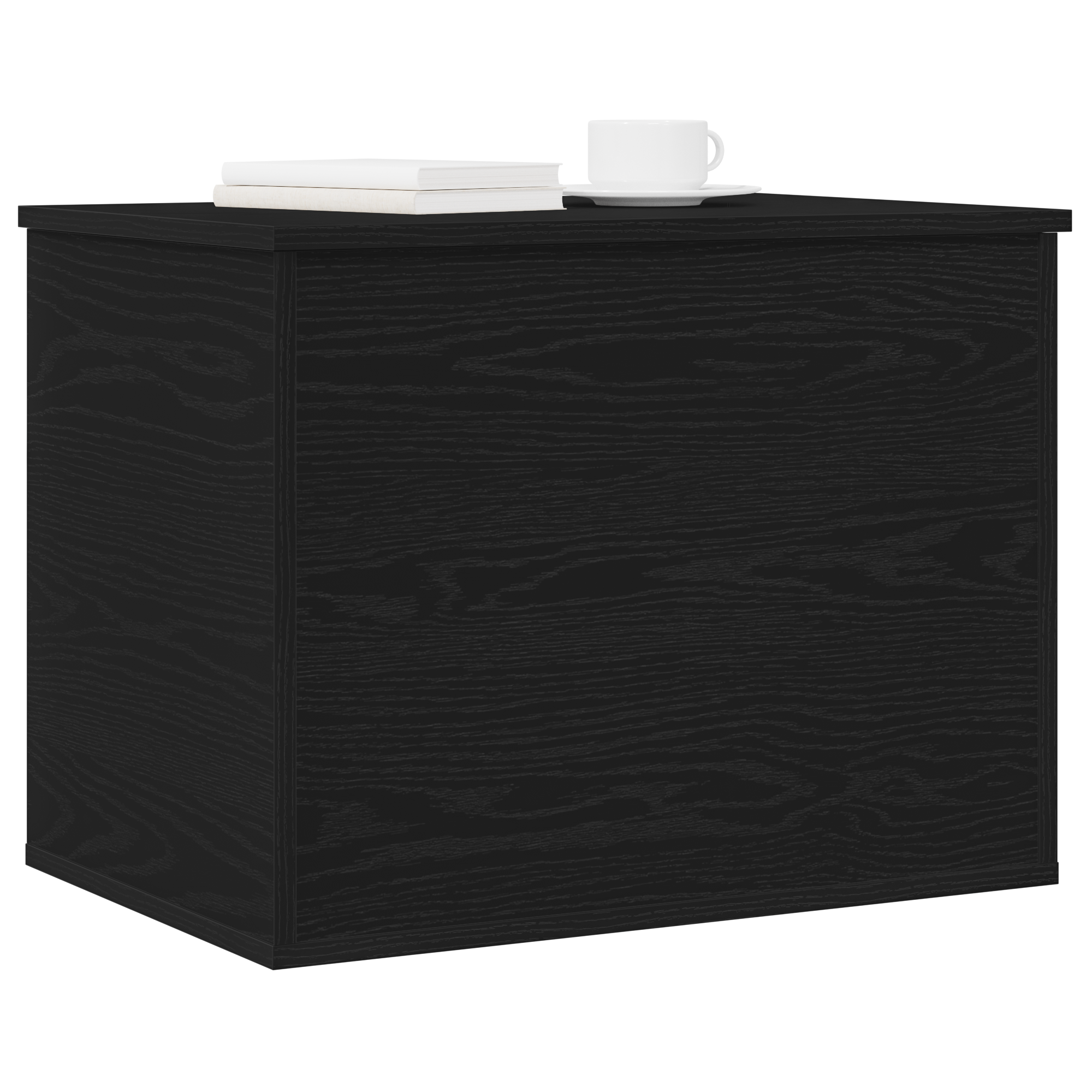 Storage Box with Lid Black Oak 60x42x46 cm Engineered Wood - Image 3