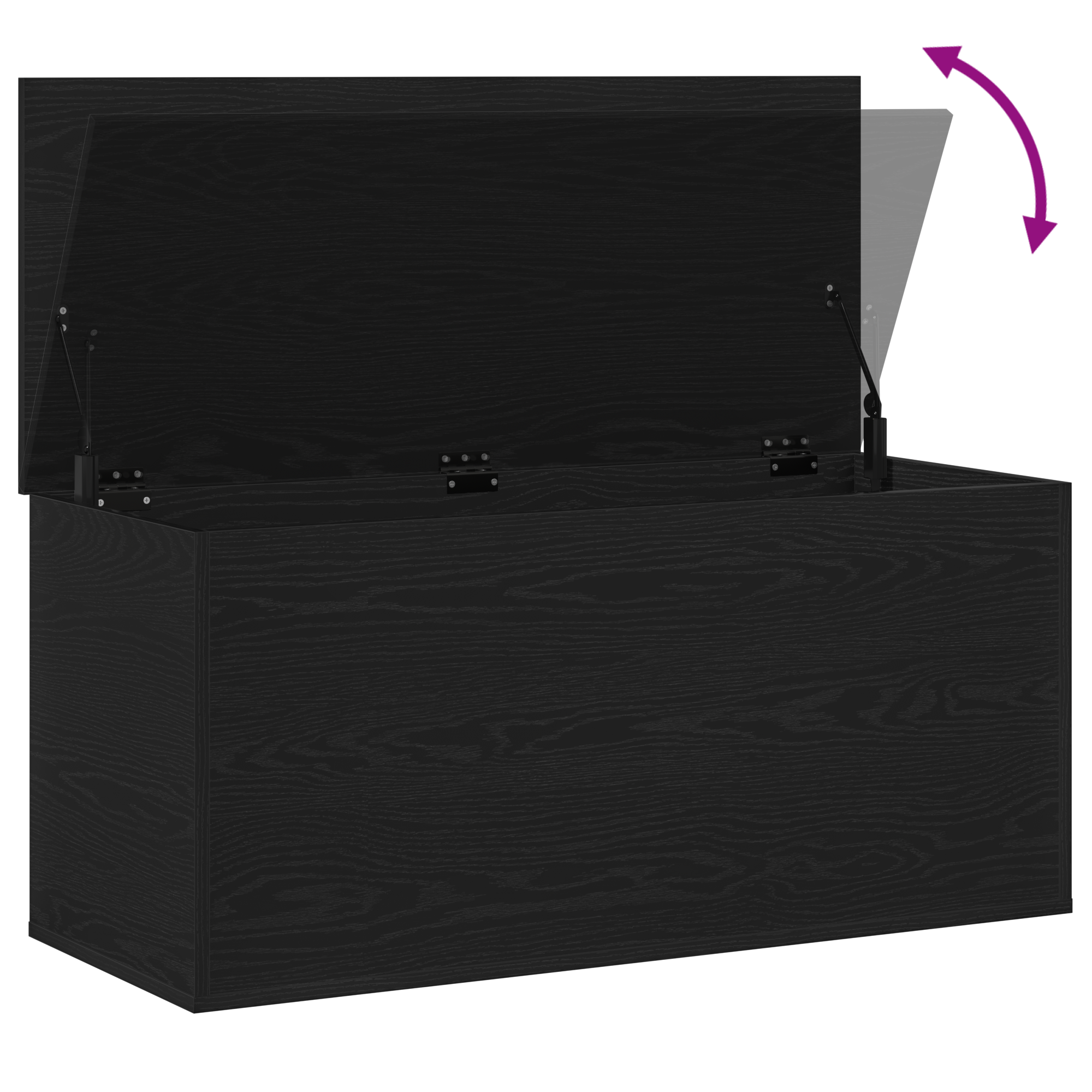 Storage Box with Lid Black Oak 100x42x46 cm Engineered Wood - Image 10