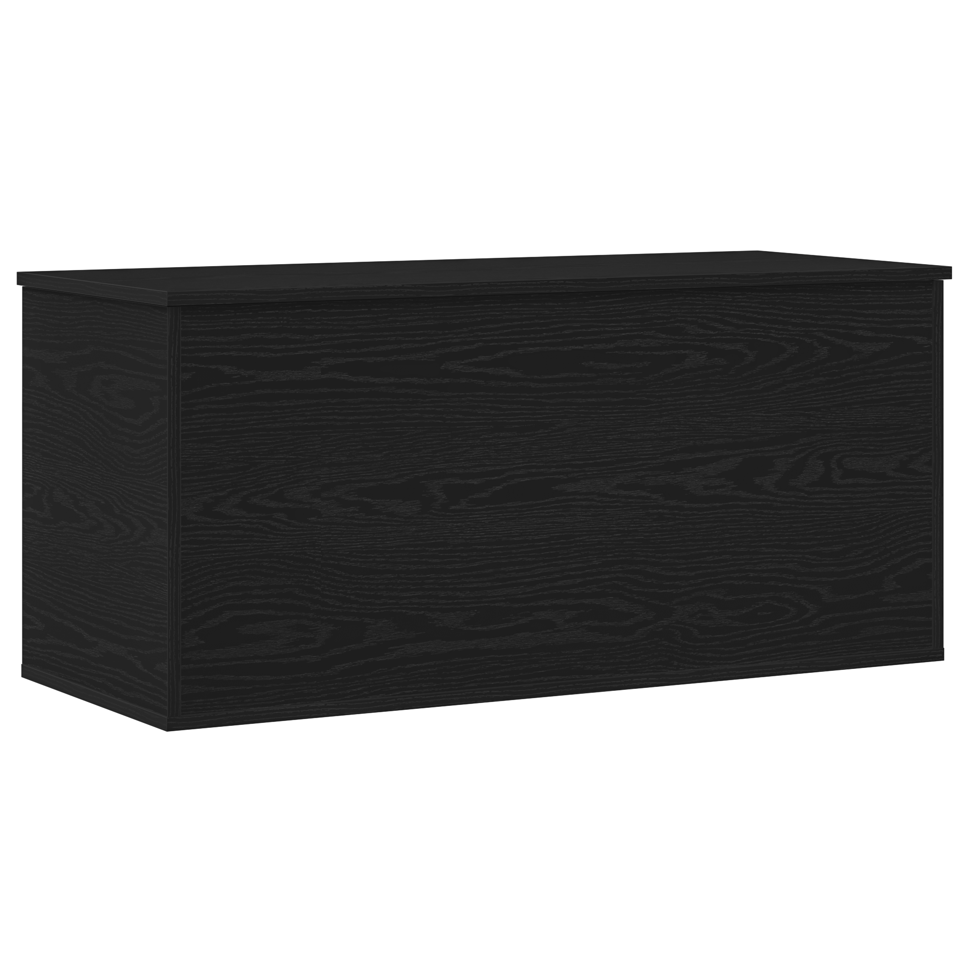 Storage Box with Lid Black Oak 100x42x46 cm Engineered Wood - Image 2