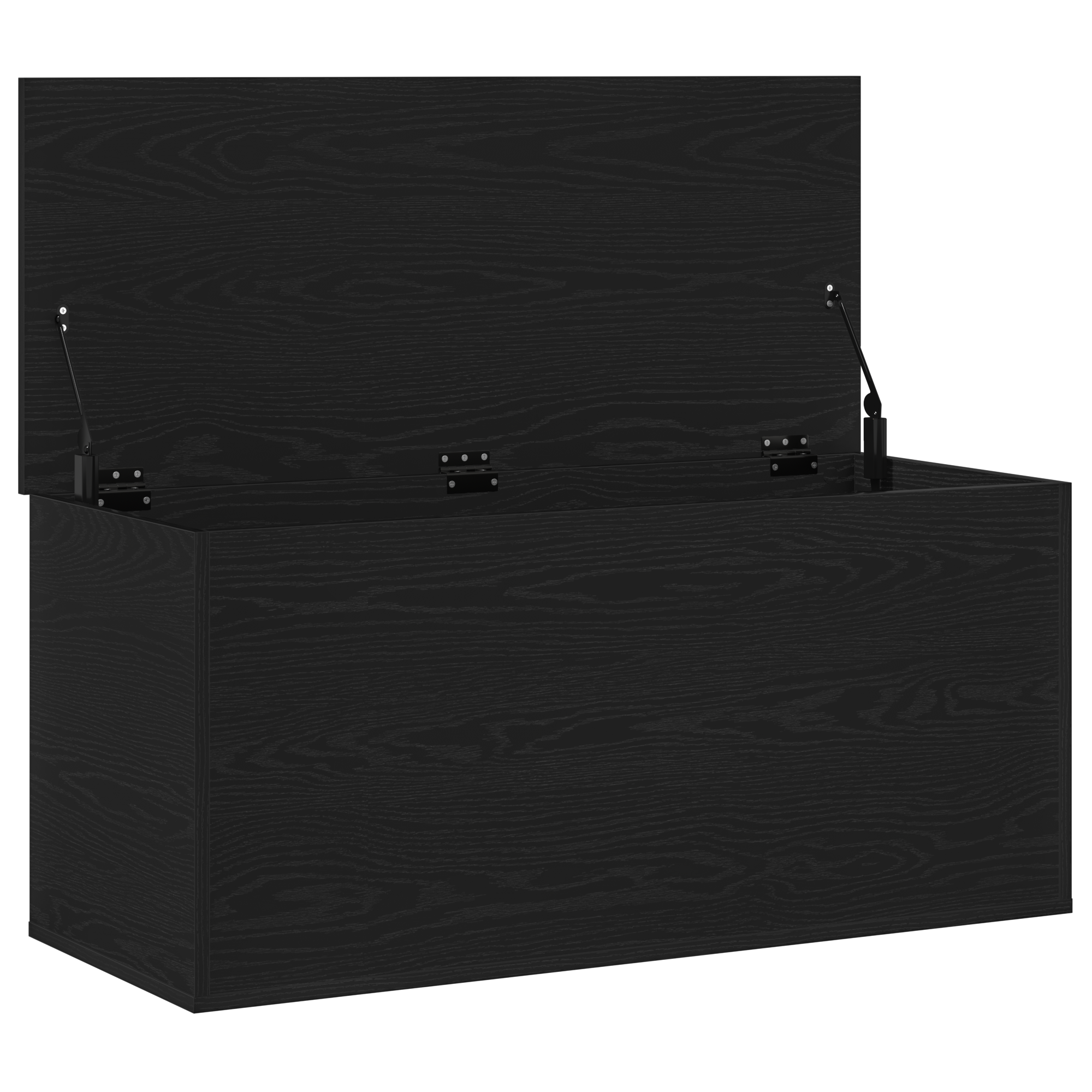 Storage Box with Lid Black Oak 100x42x46 cm Engineered Wood - Image 5