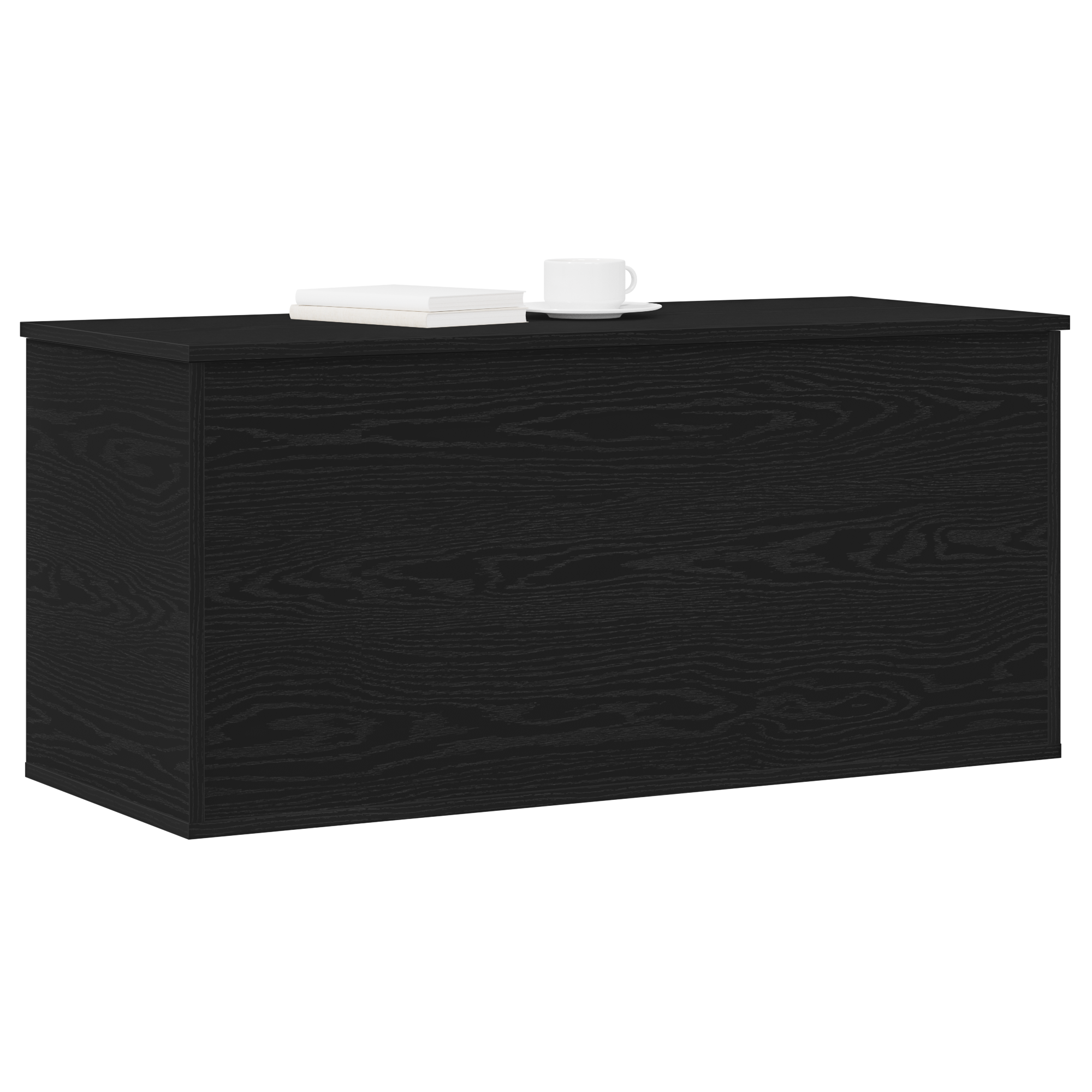 Storage Box with Lid Black Oak 100x42x46 cm Engineered Wood - Image 3