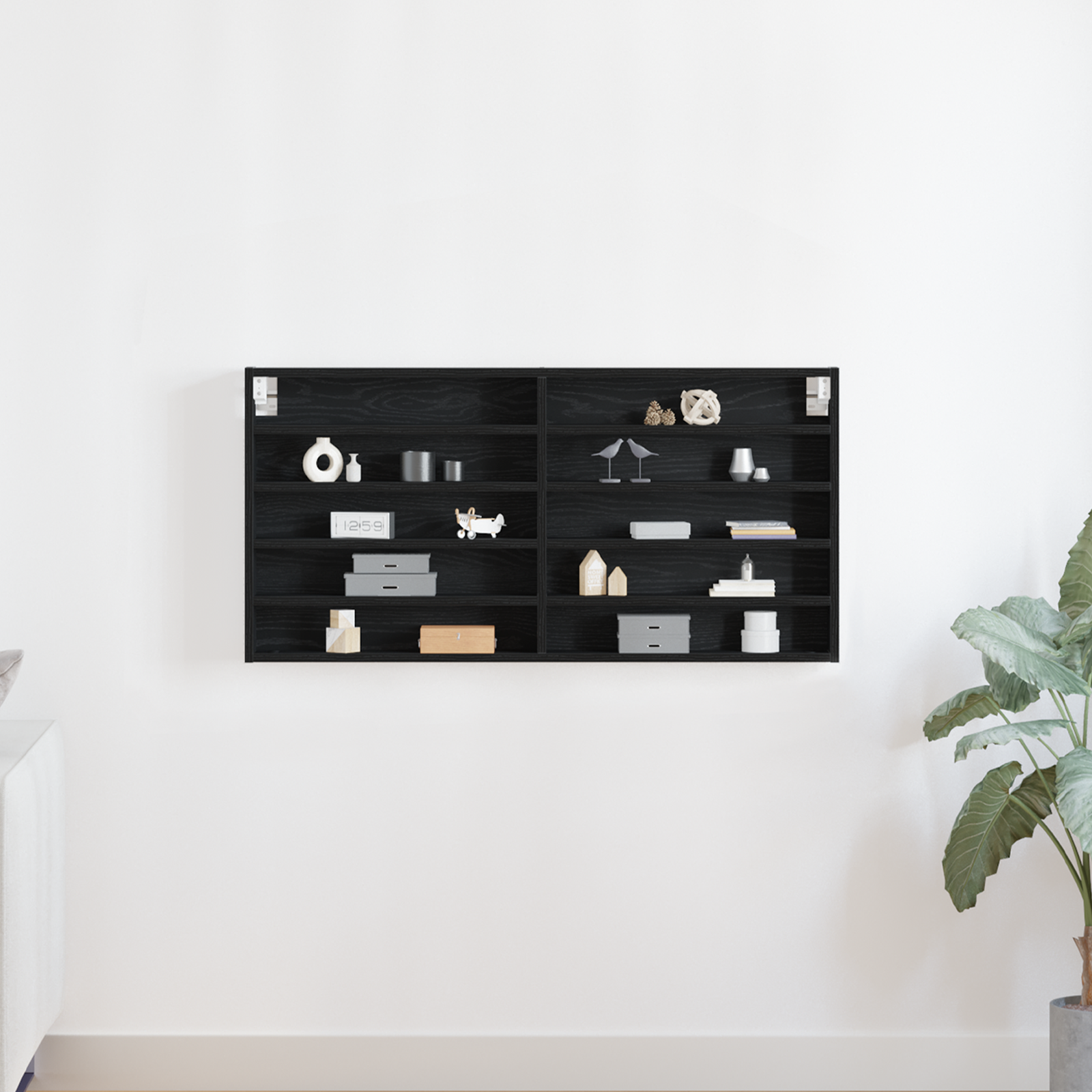 Sieninė spintelė Juoda ąžuolo medienos masyvas - Image 4