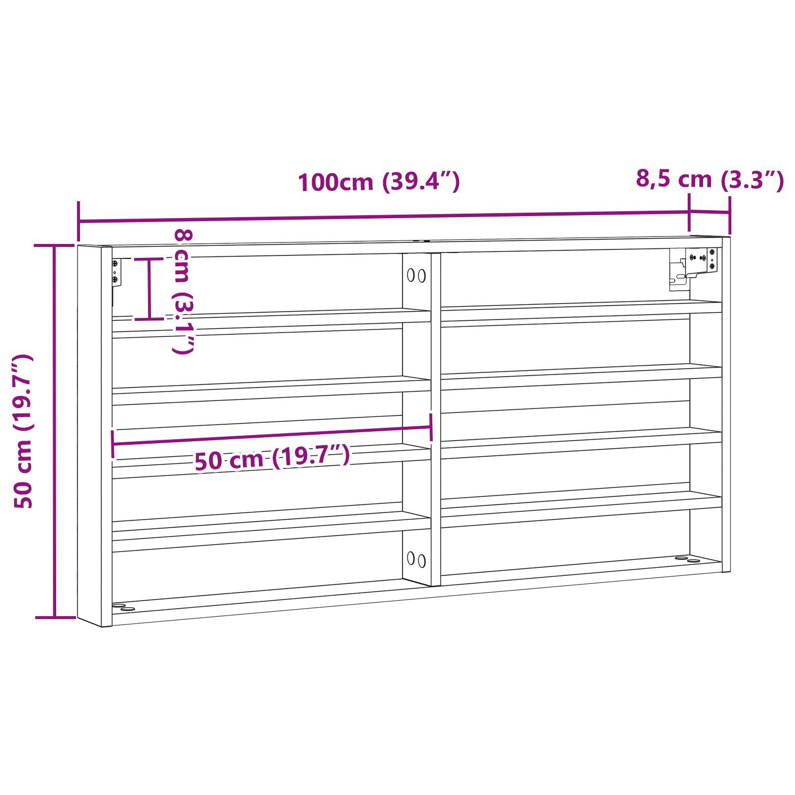Sieninė spintelė Juoda ąžuolo medienos masyvas - Image 10