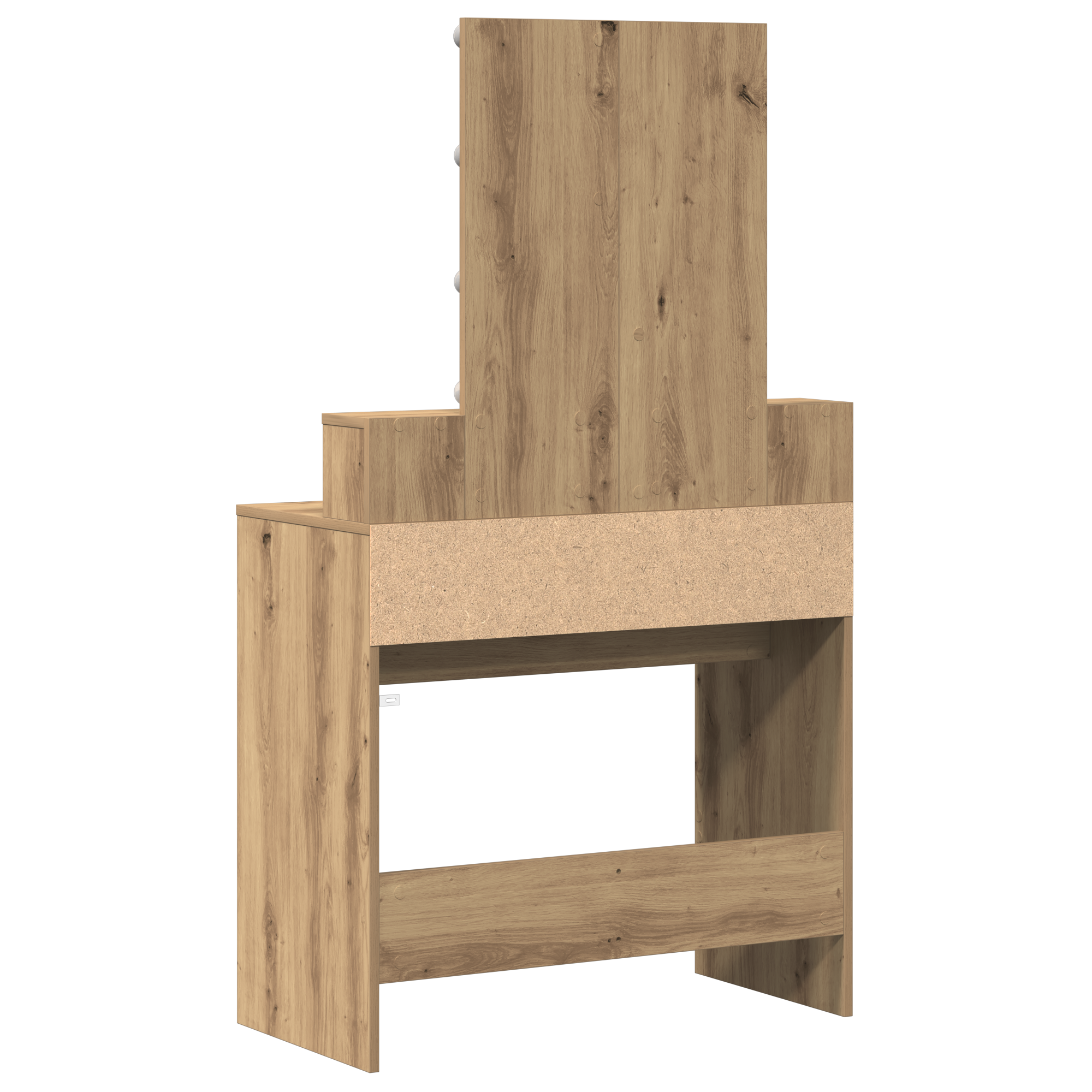 Dressing Table with Mirror and LEDs Artisan Oak Engineered Wood - Image 8