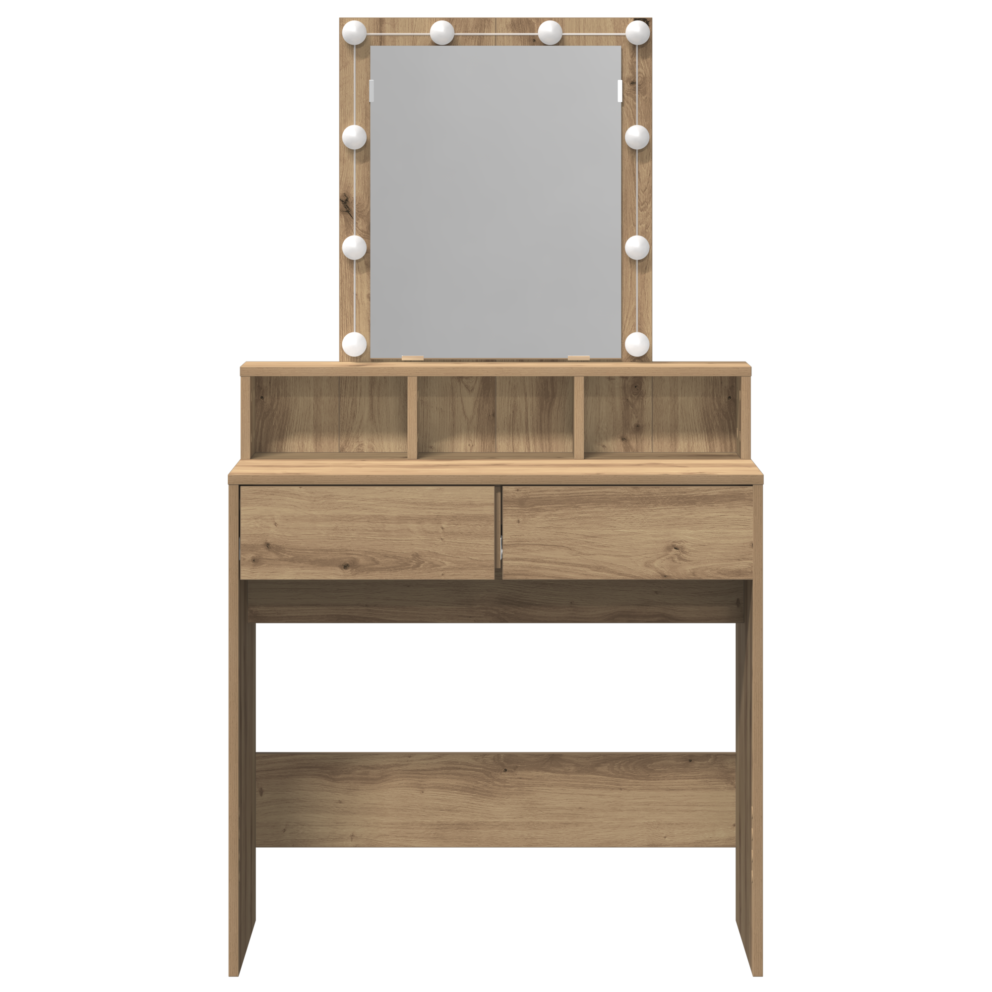 Dressing Table with Mirror and LEDs Artisan Oak Engineered Wood - Image 6