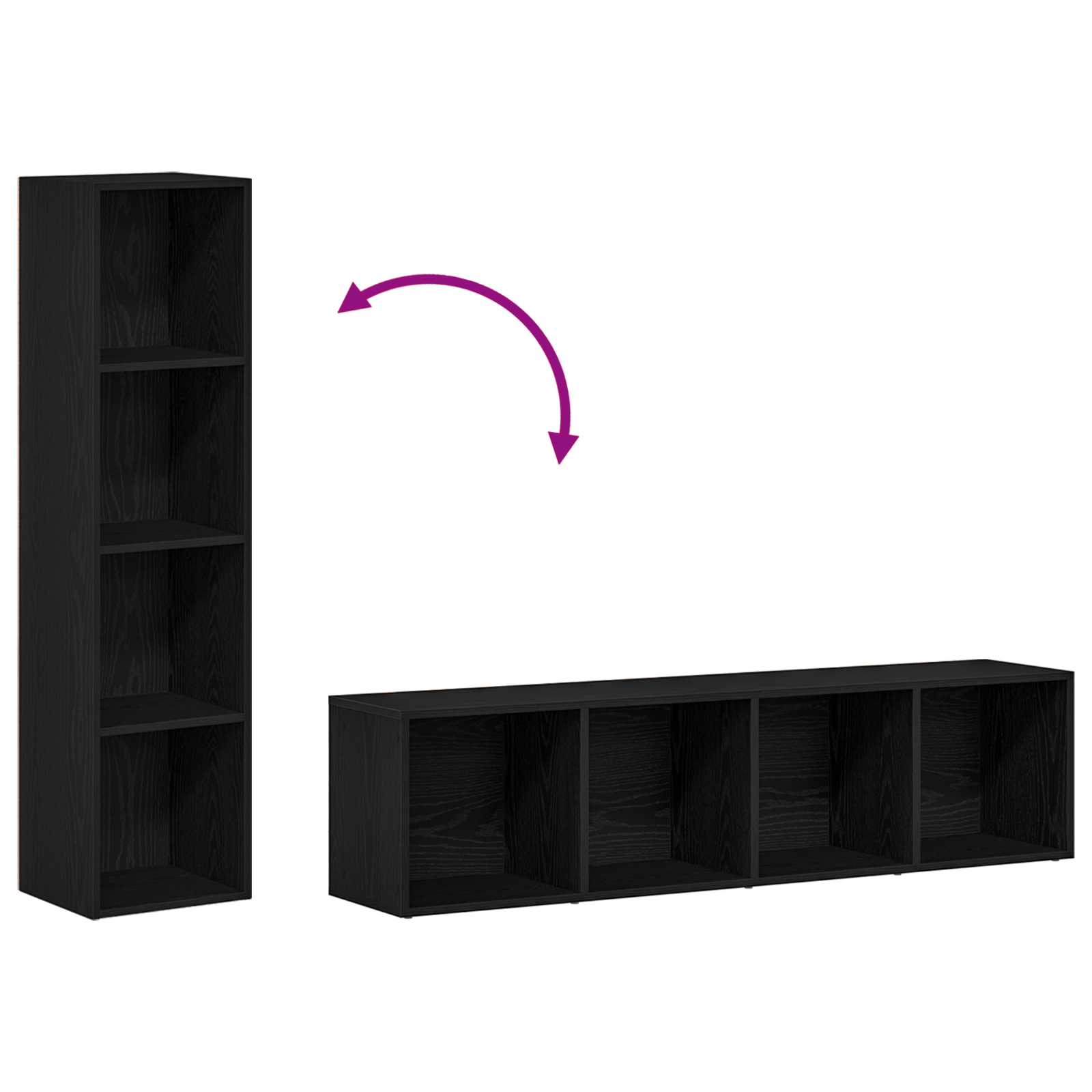 Bookcase Black Oak 36x30x143 cm Engineered Wood - Image 11