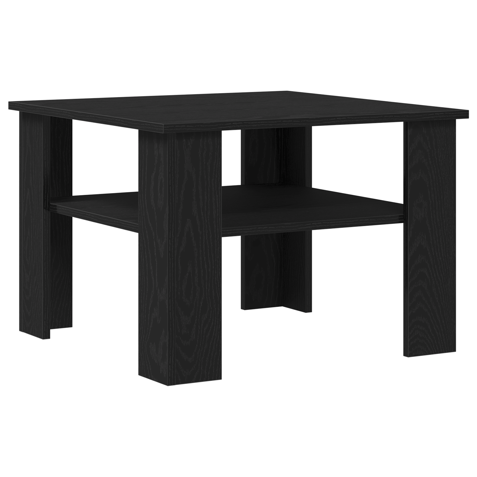 Black Oak Coffee Table 60x60x42 cm Made of Engineered Wood - Image 5