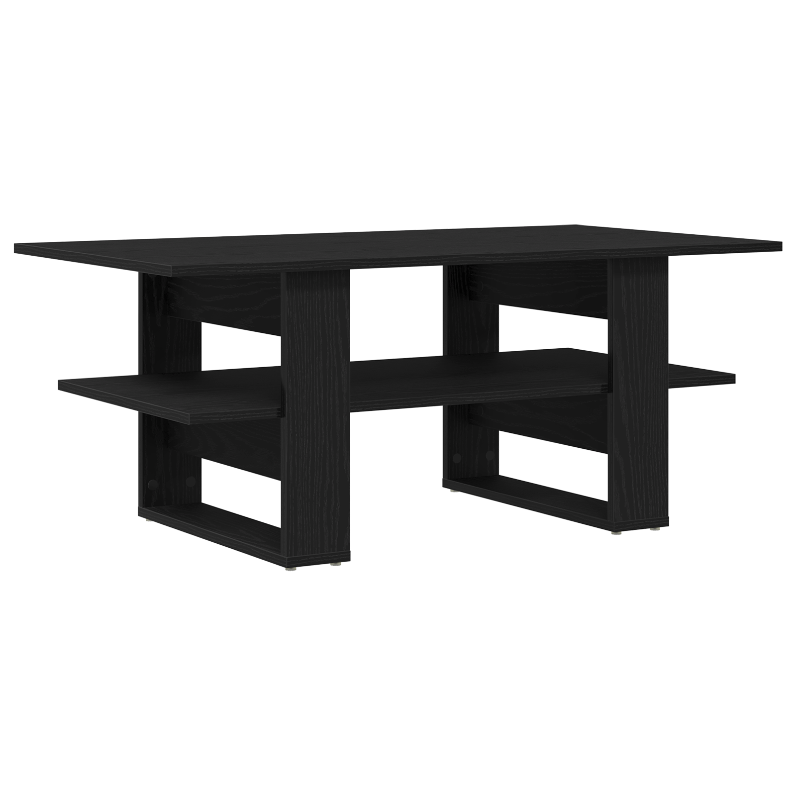 Coffee Table Black Oak 102x55x42 cm Engineered Wood - Image 2