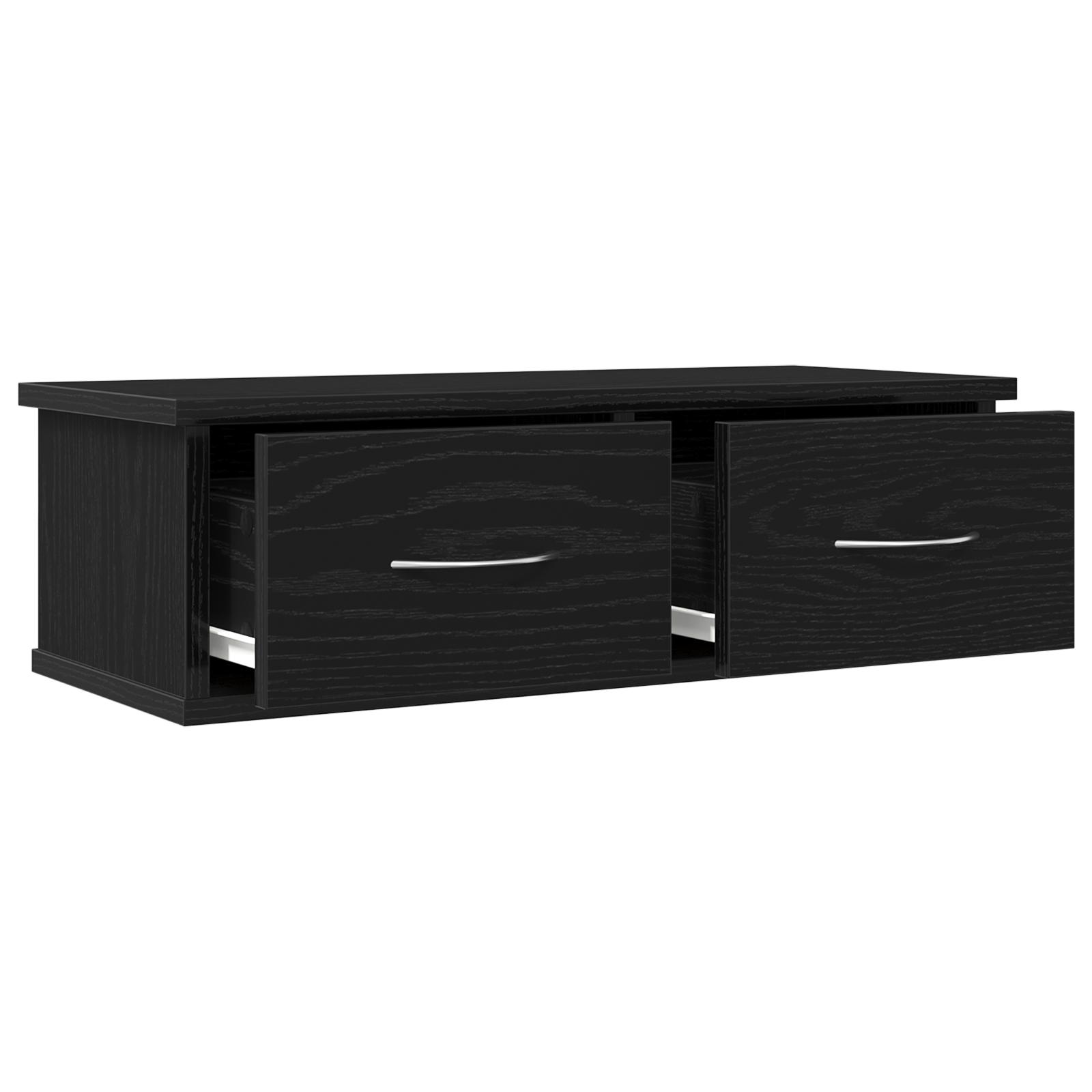 Wall-mounted Drawer Shelf Black Oak 60x26x18,5cm Engineered Wood - Image 5