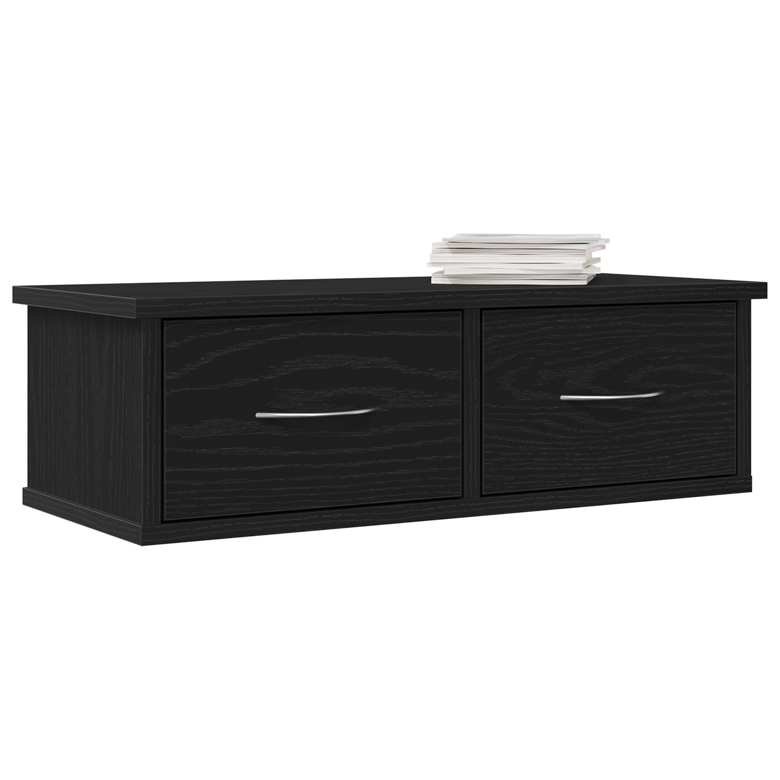 Wall-mounted Drawer Shelf Black Oak 60x26x18,5cm Engineered Wood - Image 3