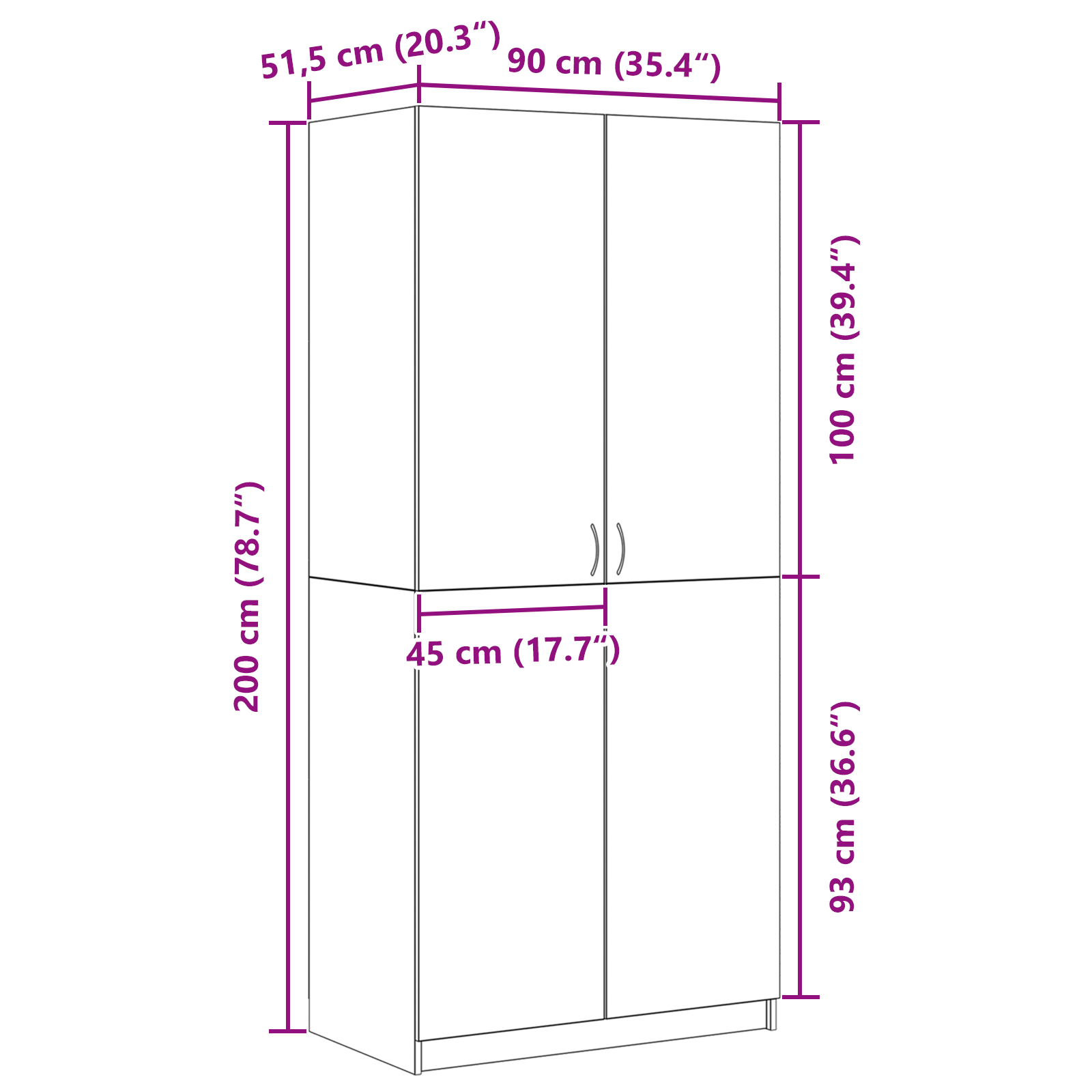Juoda Spinta 90x52x200 cm Iš Dirbtinės Medienos - Image 11
