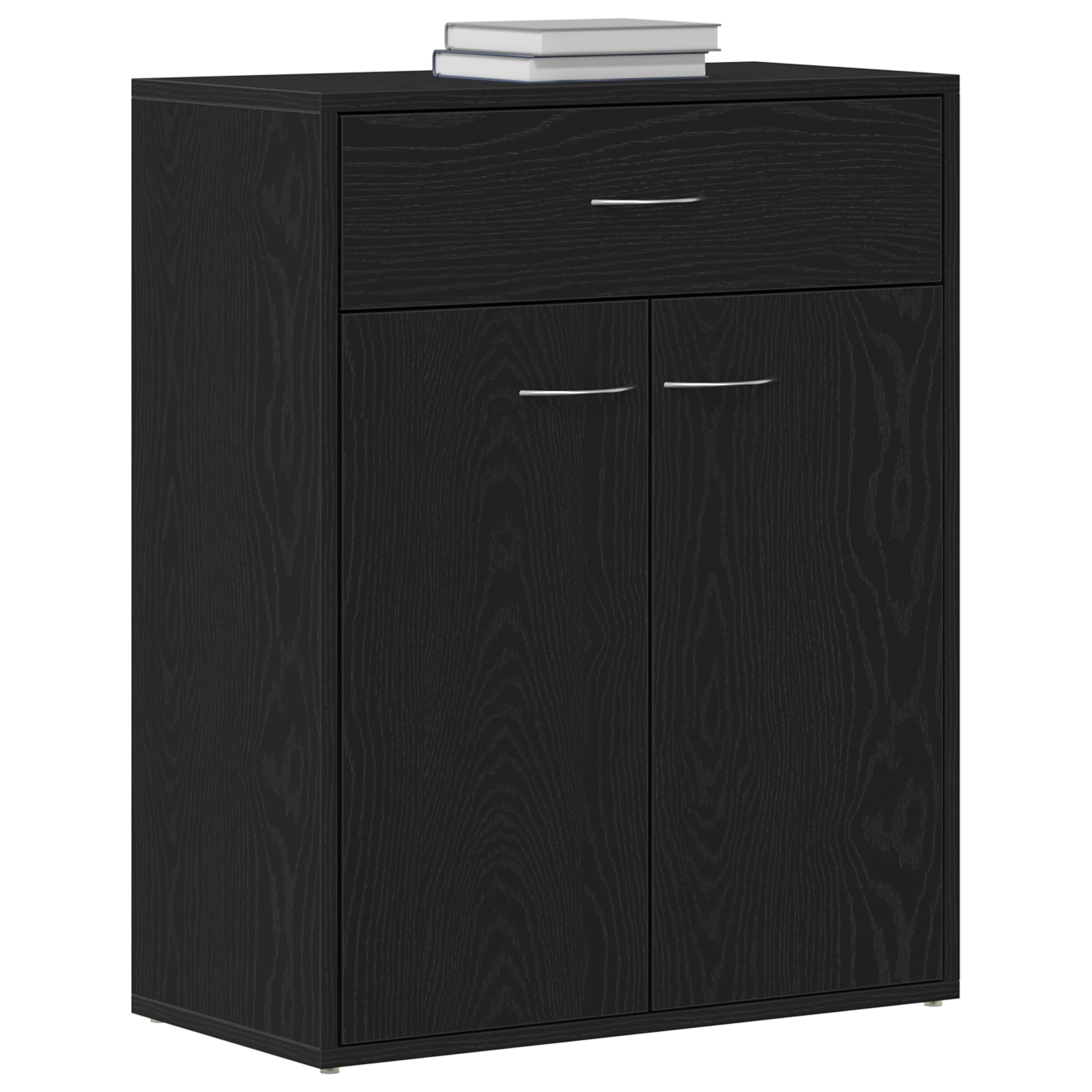 Black Oak Sideboard 60x30x75 cm Made of Engineered Wood - Image 3