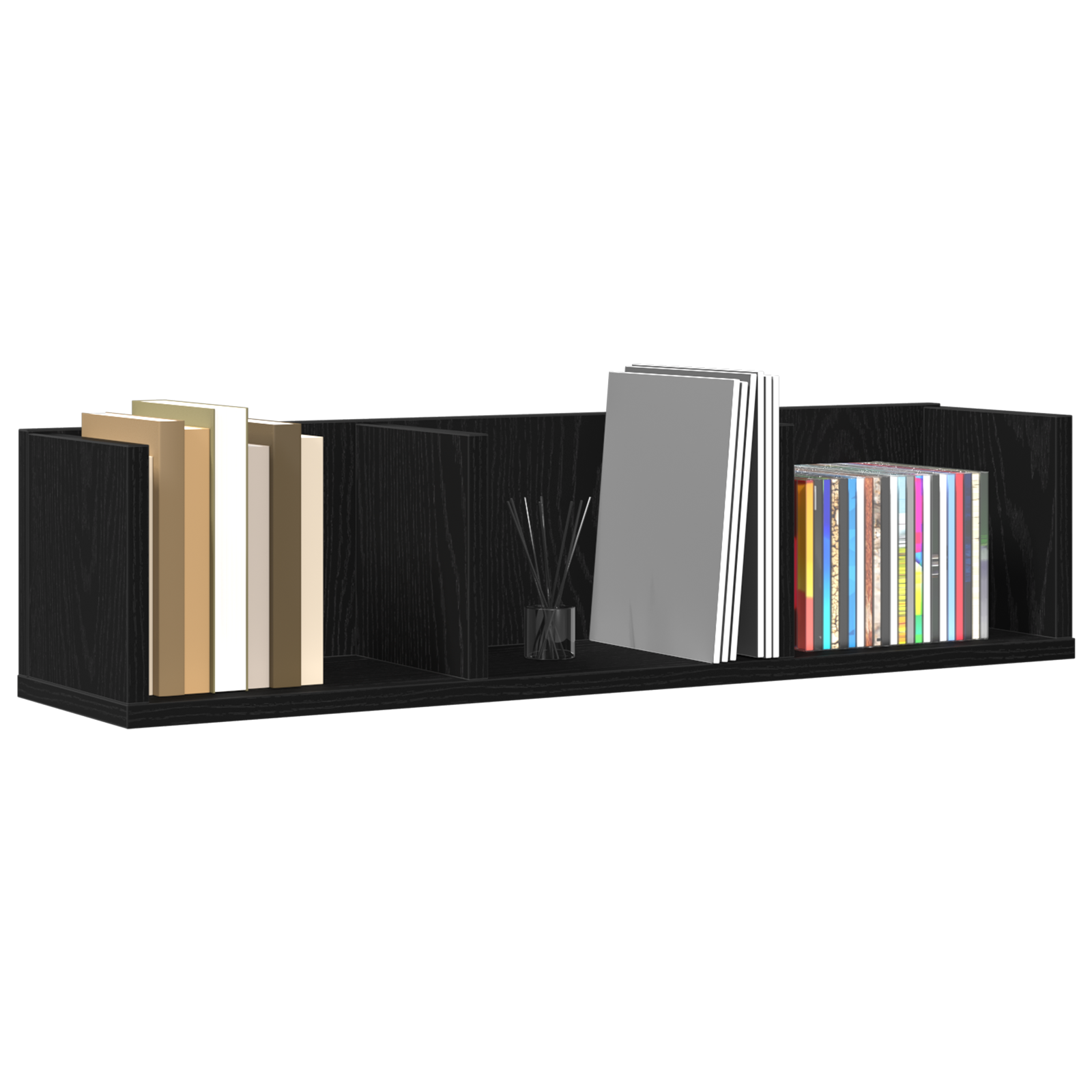 CD Wall Shelf - Black Oak, 75x18x18 cm, Made of Engineered Wood - Image 3