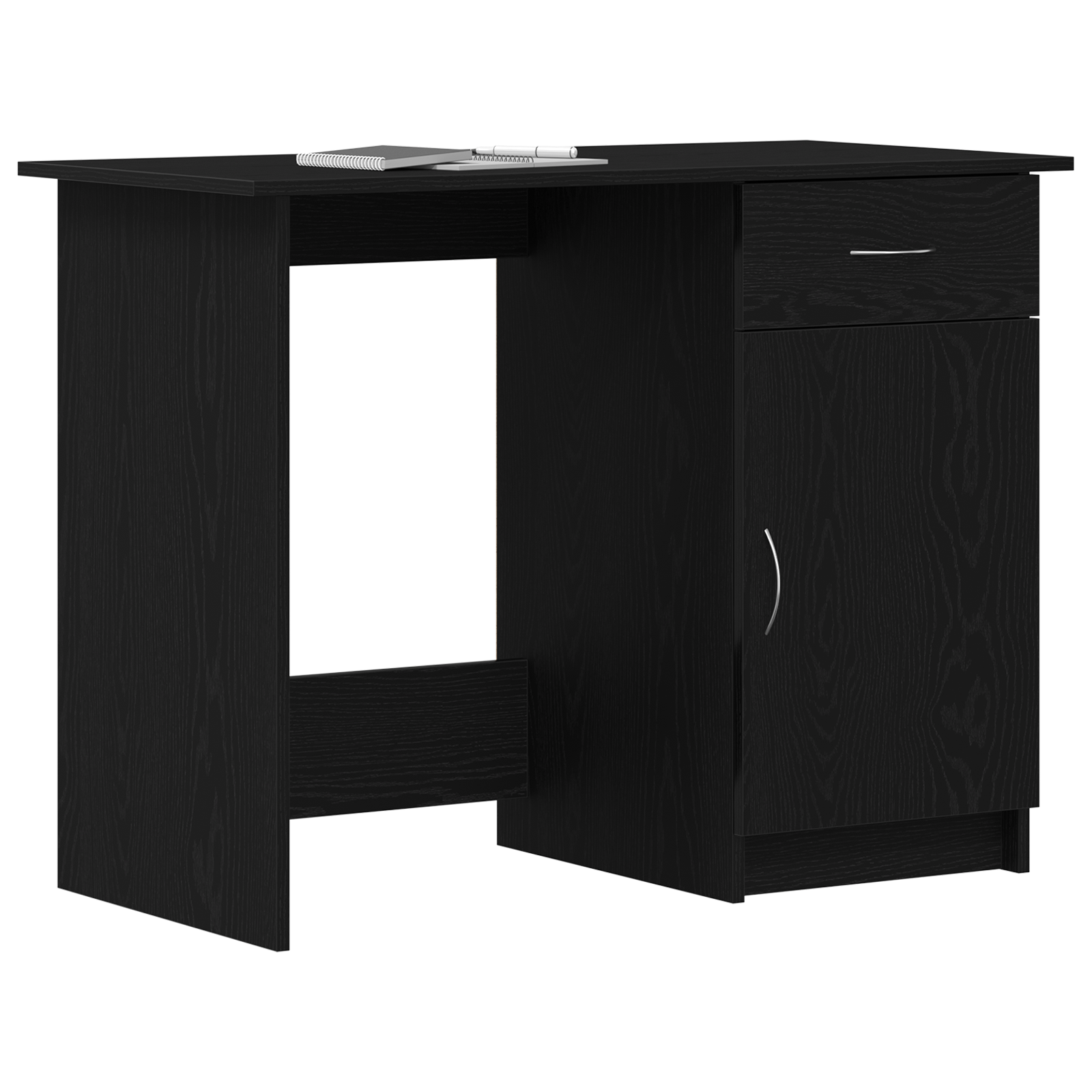 Desk Black Oak Engineered Wood 100x50x76 cm Durable - Image 3