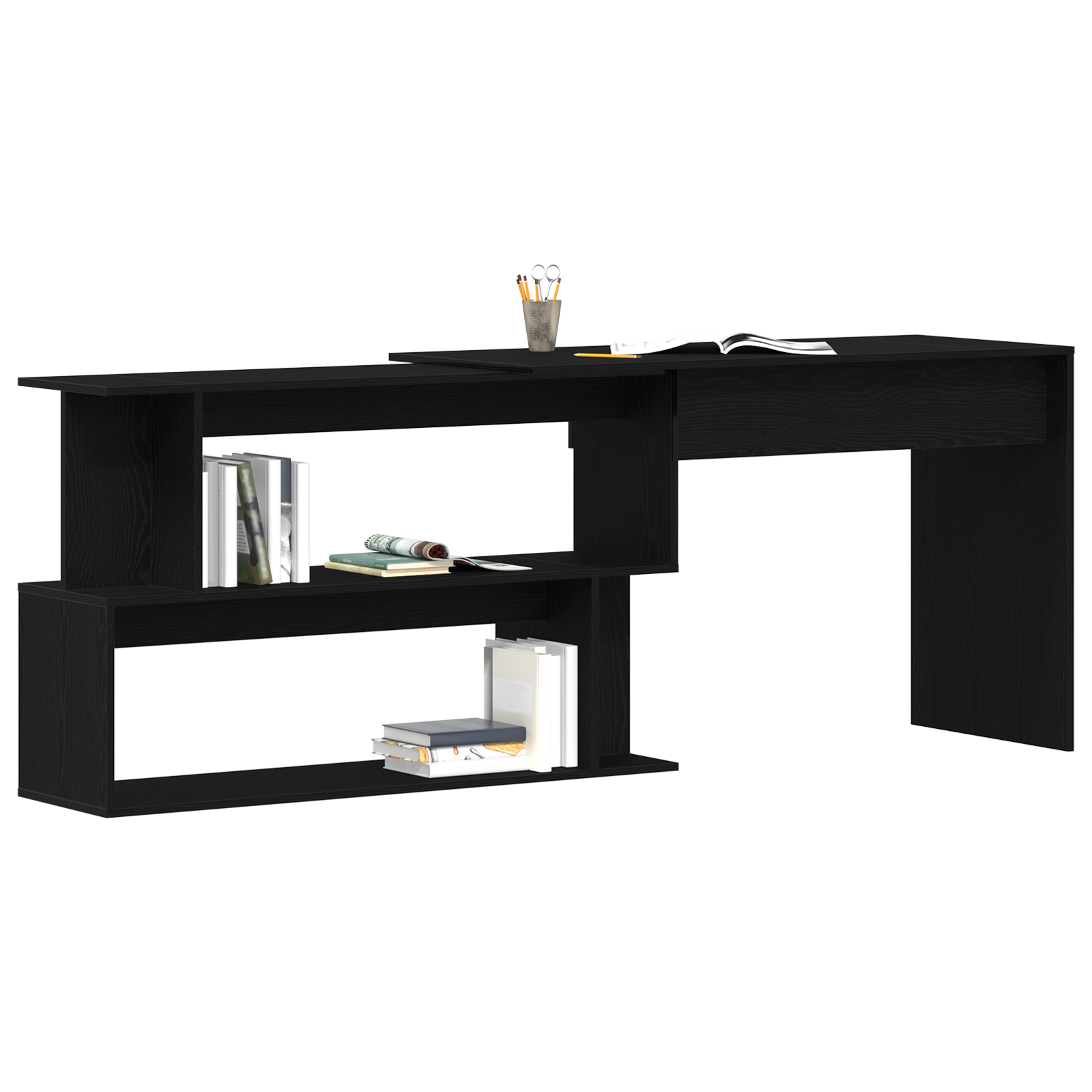 Desk in Black Oak - 200x50x76 cm, Made with Engineered Wood - Image 3