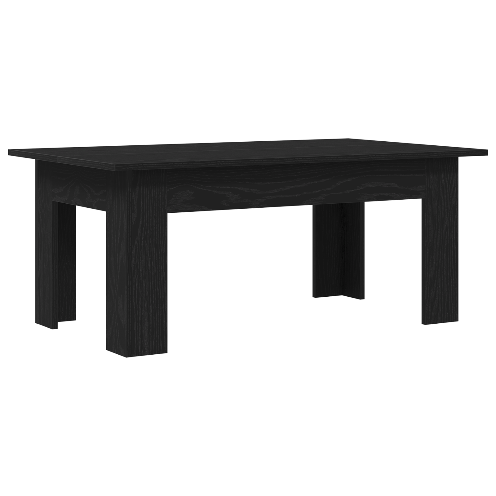 Black Oak Coffee Table, 100x60x42 cm, Made of Engineered Wood - Image 5