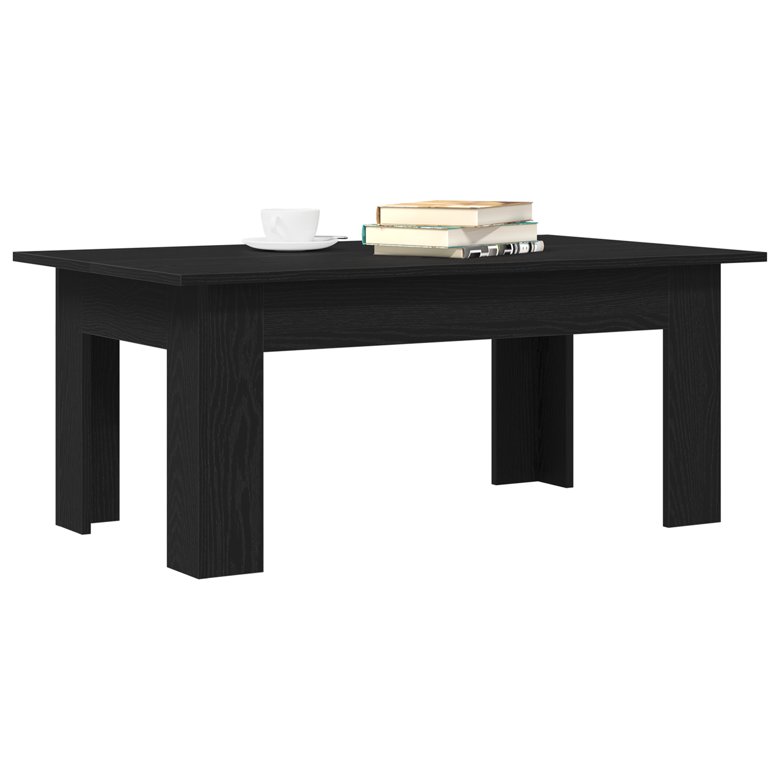 Black Oak Coffee Table, 100x60x42 cm, Made of Engineered Wood - Image 3