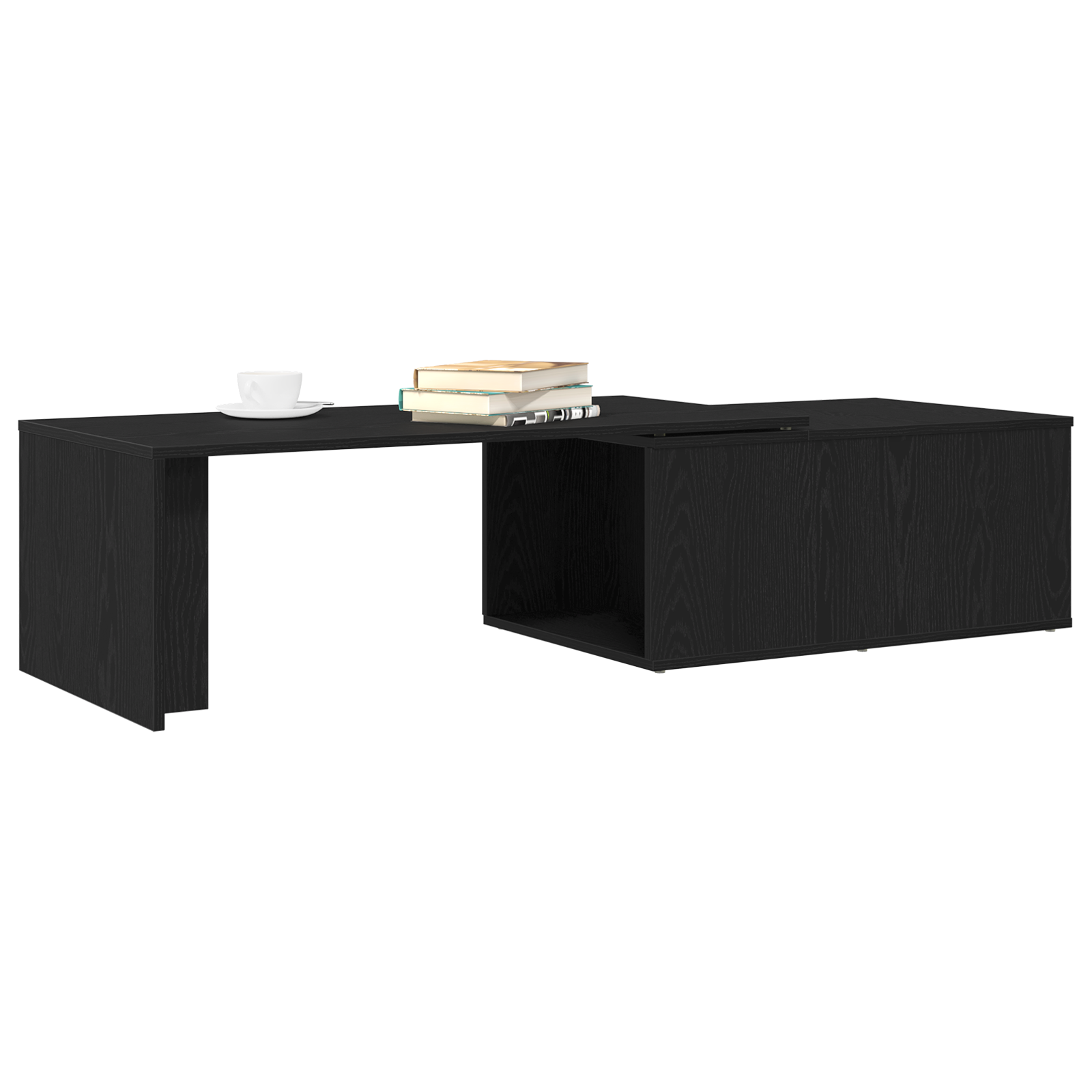Black Oak Coffee Table, 150x50x35 cm, Made of Engineered Wood - Image 3
