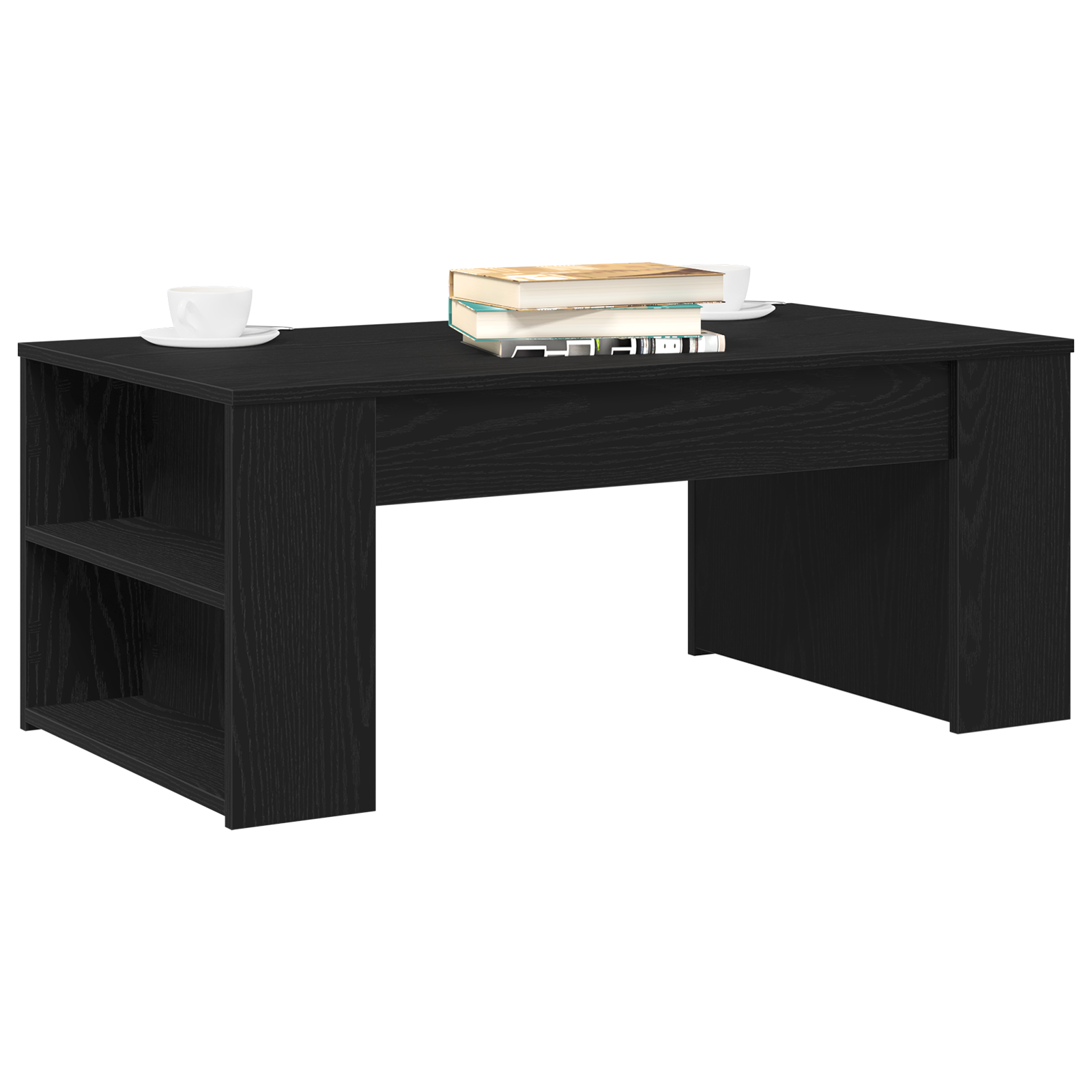 Coffee Table Black Oak 102x55x42 cm Engineered Wood - Image 3