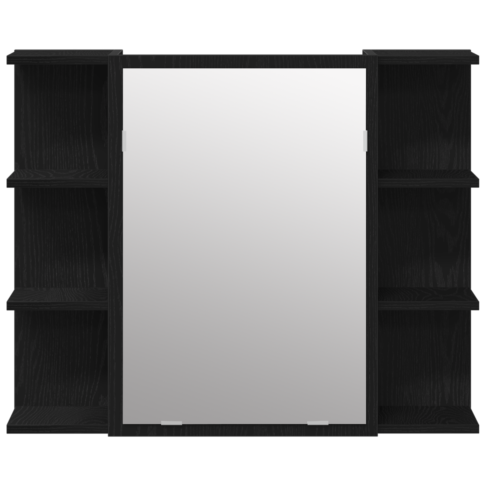 Mirror Cabinet Black Oak Solid Oak Wood Compact Bathroom Vanity - Image 6