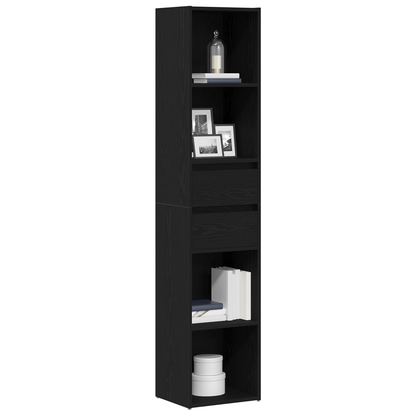 Book Cabinet Modular Black Oak 36x30x171 cm Engineered wood - Image 3