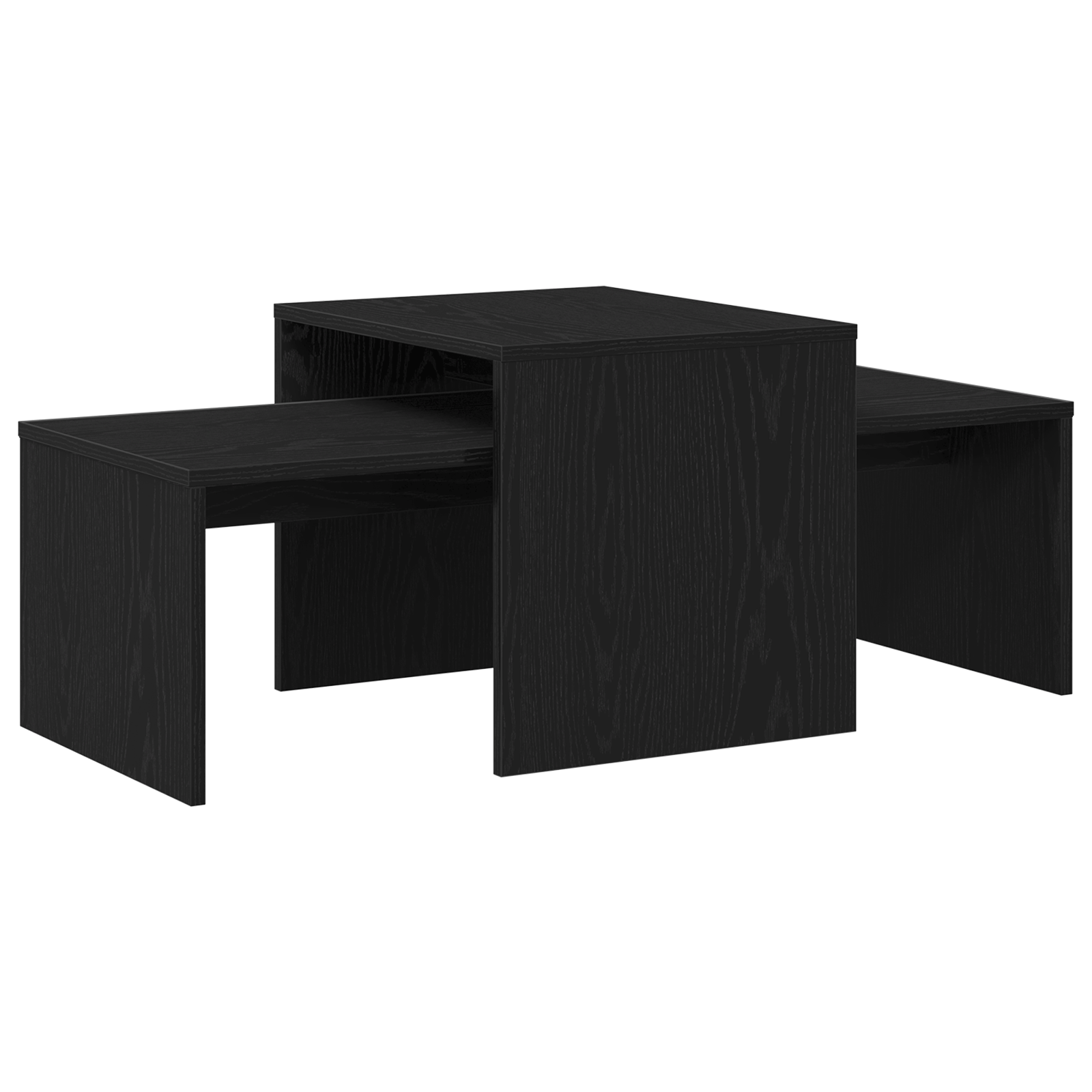Black Oak Nesting Tables - 100x48x40 cm - Made from Engineered Wood - Image 7