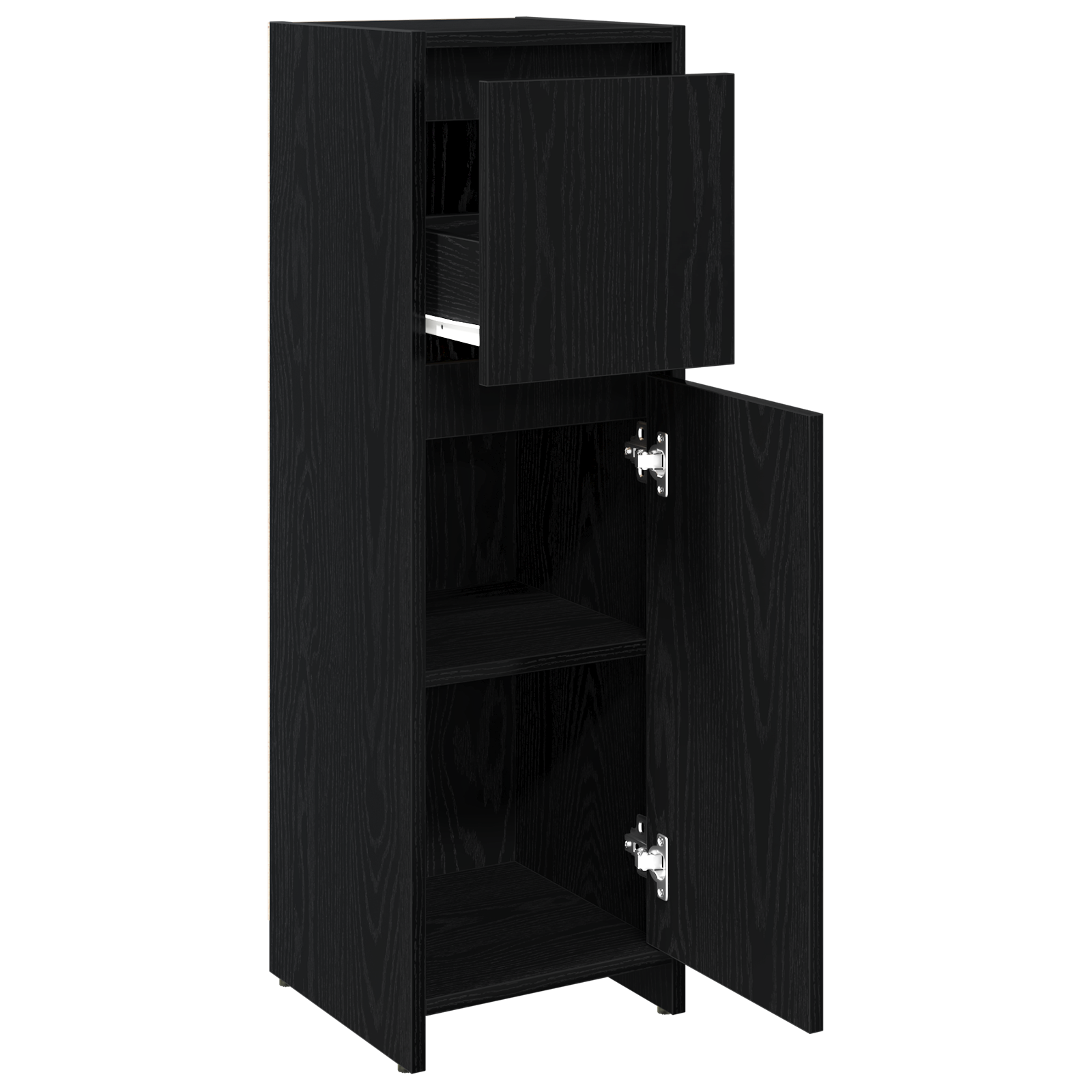 Bathroom Cabinet Black Oak 30x30x95 cm Engineered Wood - Image 5