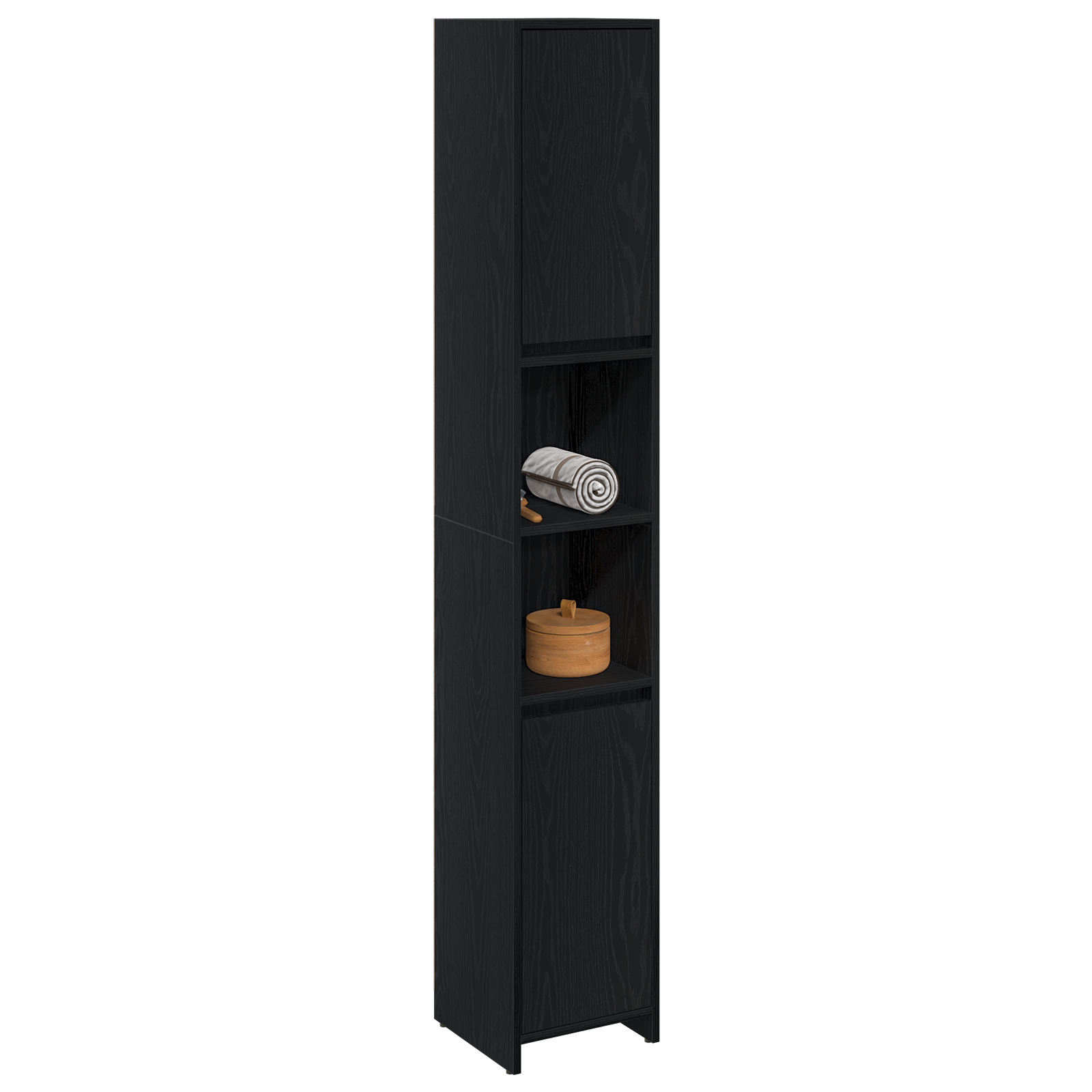 Bathroom Cabinet Black Oak 30x30x183,5 cm Engineered wood - Image 3