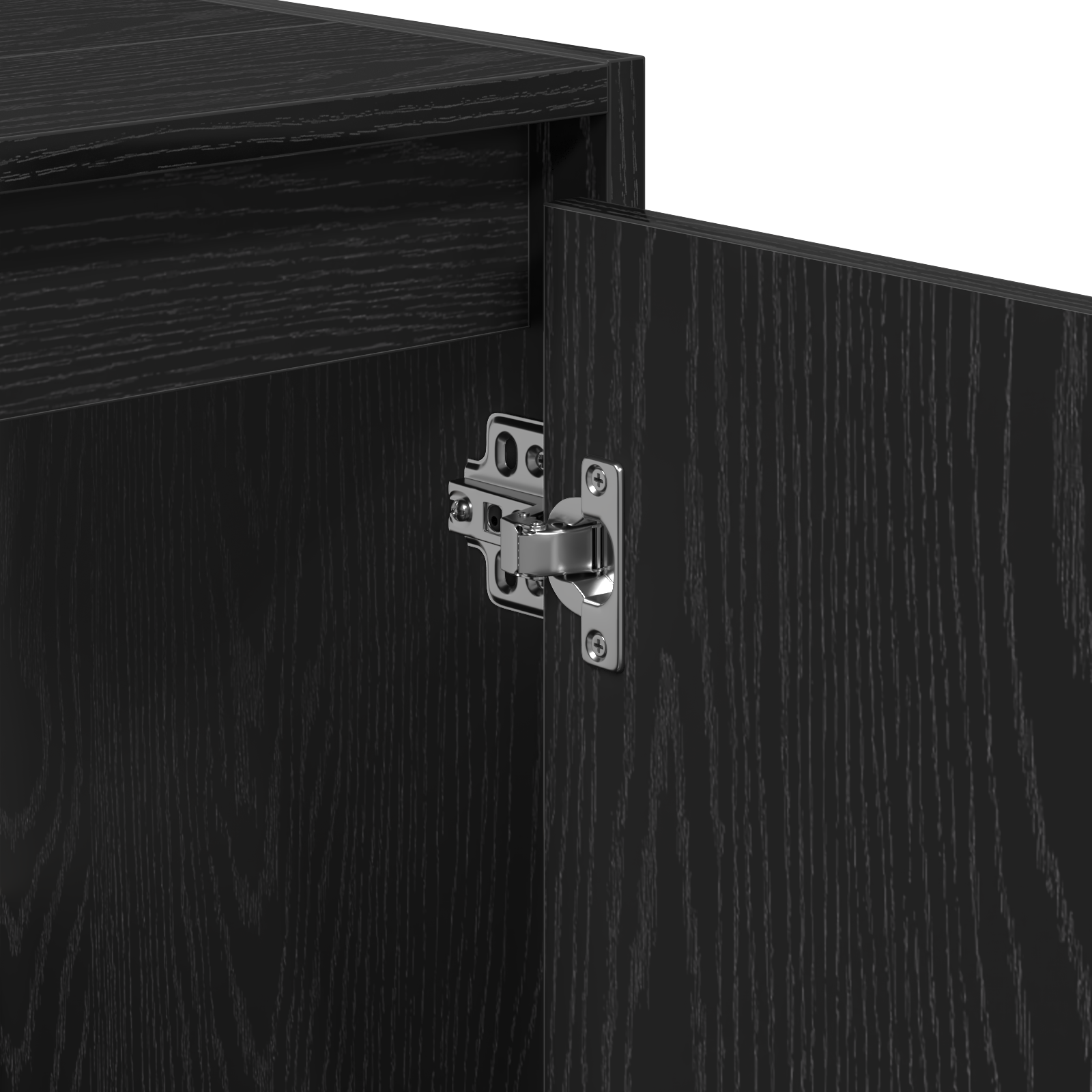 Black Oak Bathroom Cabinet with Mirror - 60x33x61 cm, Made of Engineered Wood - Image 10