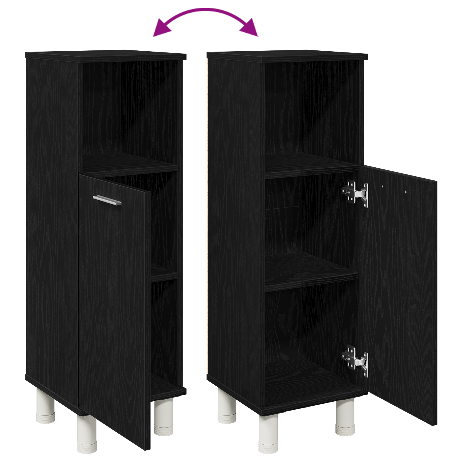 Bathroom Cabinet Black Oak Engineered wood with black oak finish - Image 10