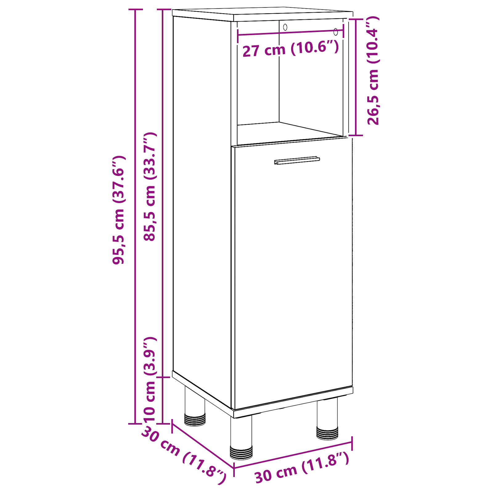 Bathroom Cabinet Black Oak Engineered wood with black oak finish - Image 11