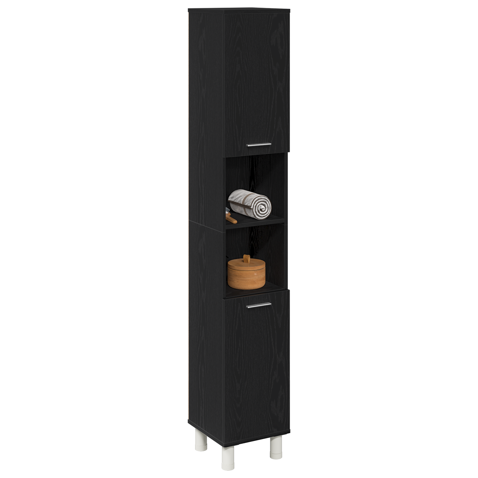Thumbnail - vidaXL Badschrank Schwarz Eiche 30x30x179 cm Holzwerkstoff