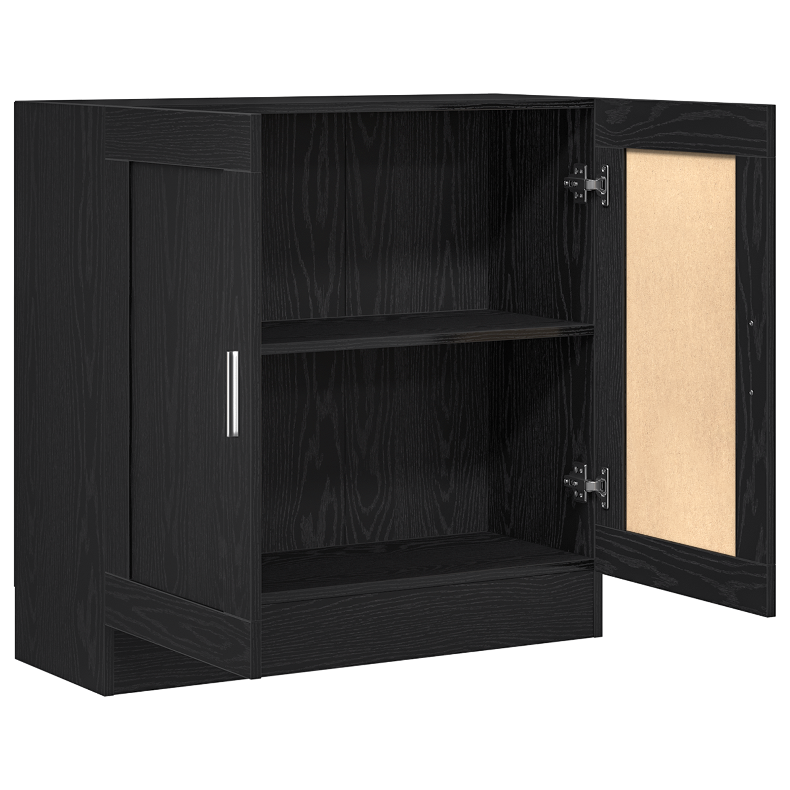 Black Oak Book Cabinet - 82.5x30.5x80 cm - Engineered Wood - Image 5