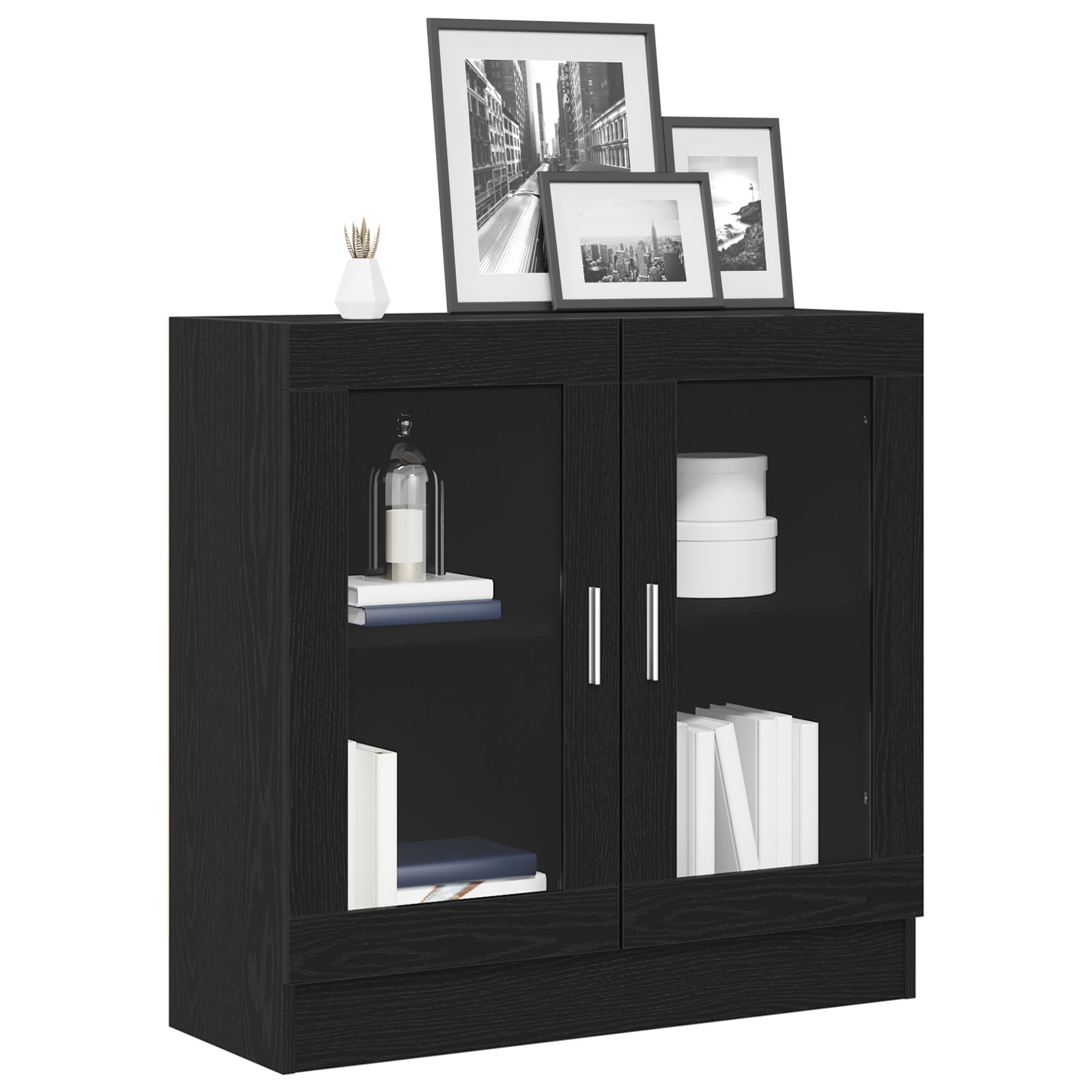 Book Cabinet - Black Oak, 82.5 x 30.5 x 80 cm, Made of Engineered Wood - Image 3